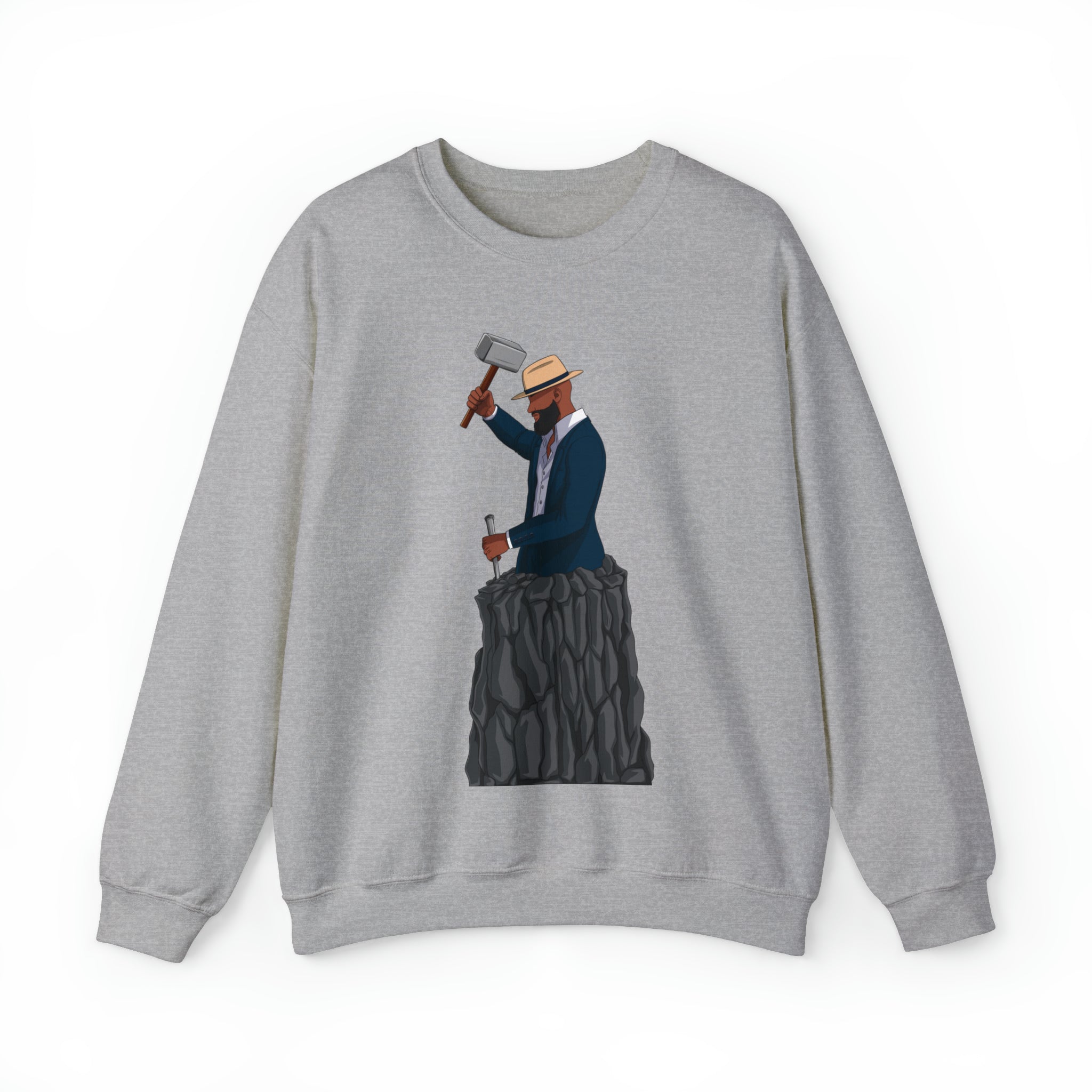 A person working hard to better his/herself - Self-Made Sweatshirt Heavy Blend™ Crewneck - Man #7 - Breakthrough Collection