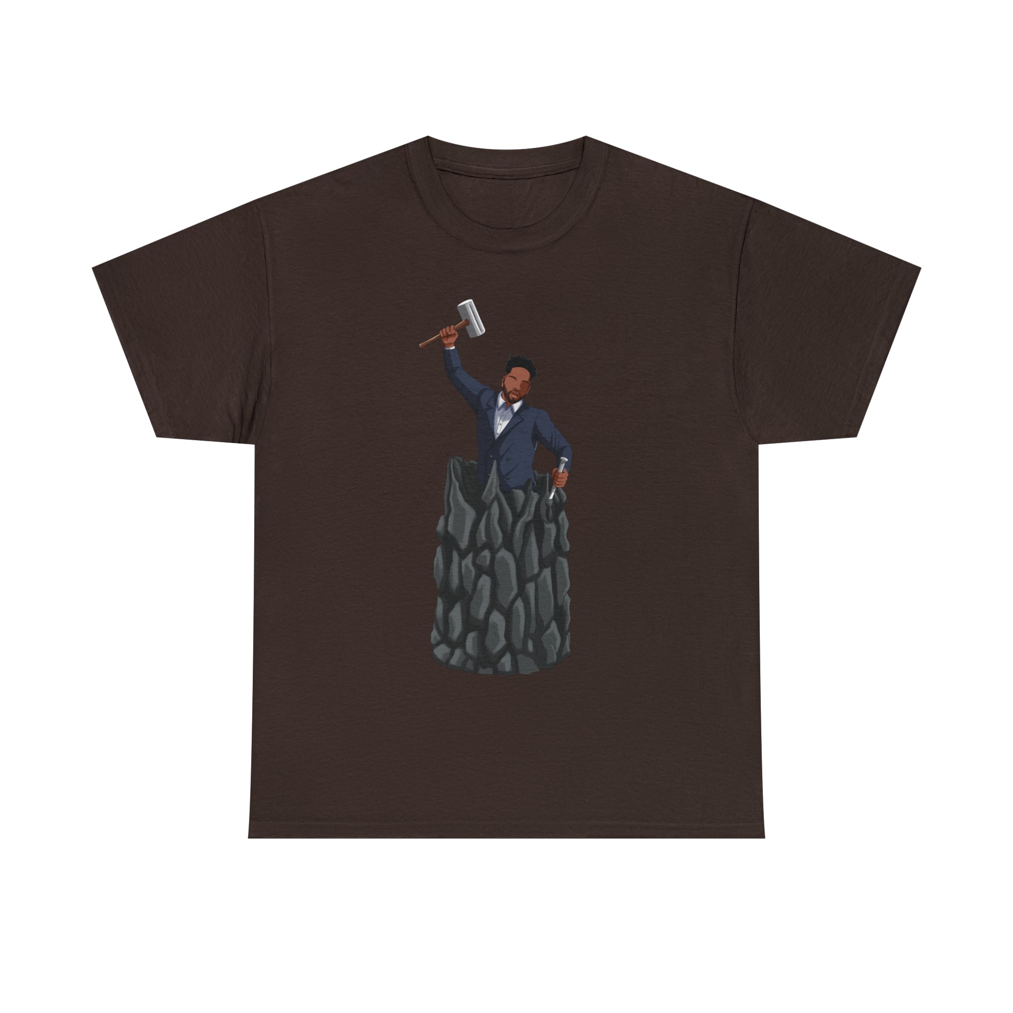 A person working hard to better his/herself - Heavy Cotton Self-Made T-shirt - Self-Made Man #1 - Breakthrough Collection