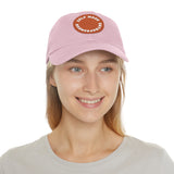 A person working hard to better his/herself - Self-Made Entrepreneur Hat with Leather Patch (Round) - Breakthrough Collection