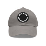 A person working hard to better his/herself - Self-Made Entrepreneur Hat with Leather Patch (Round) - Breakthrough Collection