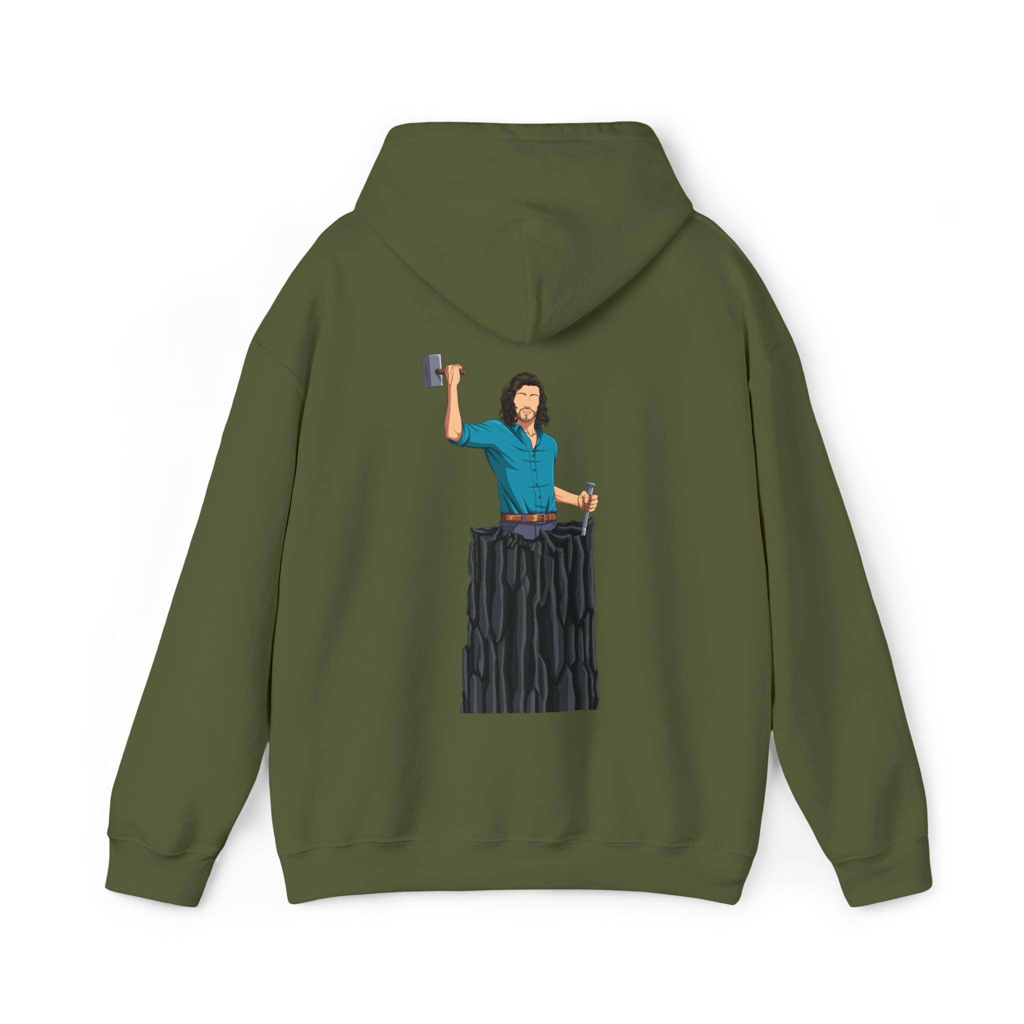 A person working hard to better his/herself - Heavy Blend™ Self-Made Hoodie - Man #10