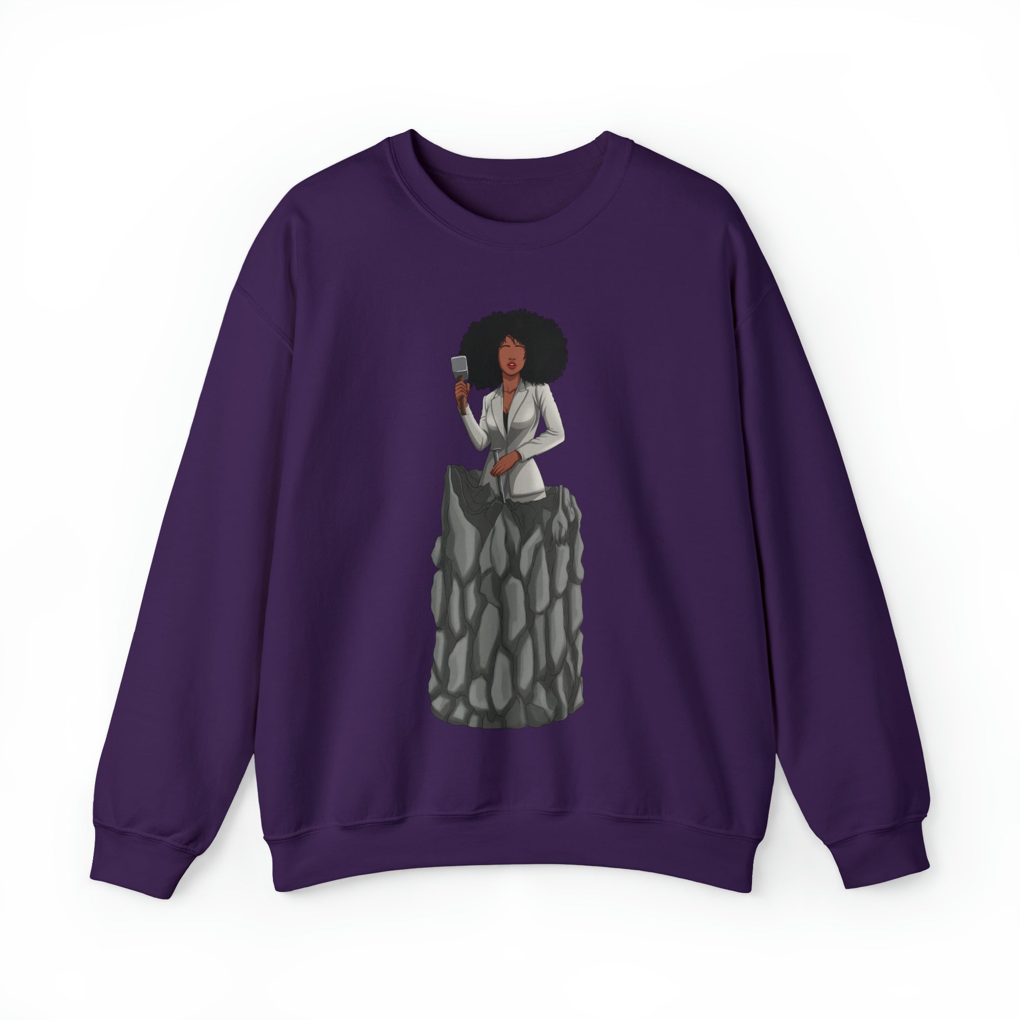 A person working hard to better his/herself - Self-Made Sweatshirt Heavy Blend™ Crewneck - woman #6 - Breakthrough Collection