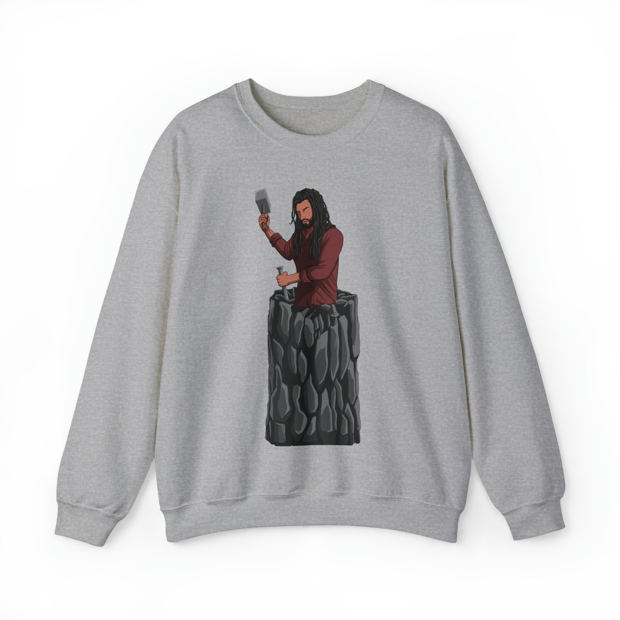 A person working hard to better his/herself - Self-Made Sweatshirt Heavy Blend™ Crewneck - Man #2 - Breakthrough Collection