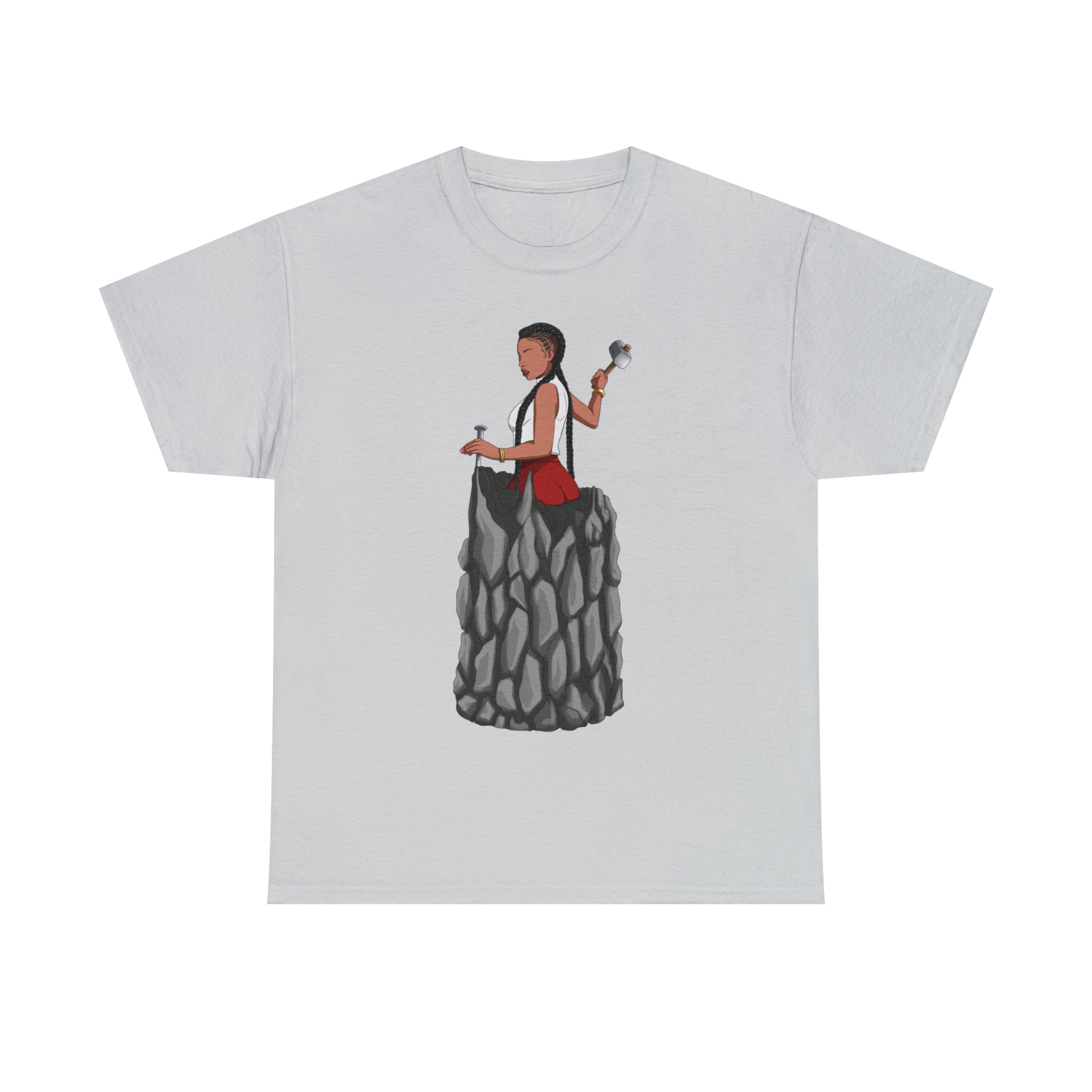 A person working hard to better his/herself - Heavy Cotton Self-Made T-shirt - self-made woman #7 - Breakthrough Collection