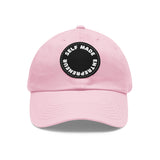 A person working hard to better his/herself - Self-Made Entrepreneur Hat with Leather Patch (Round) - Breakthrough Collection
