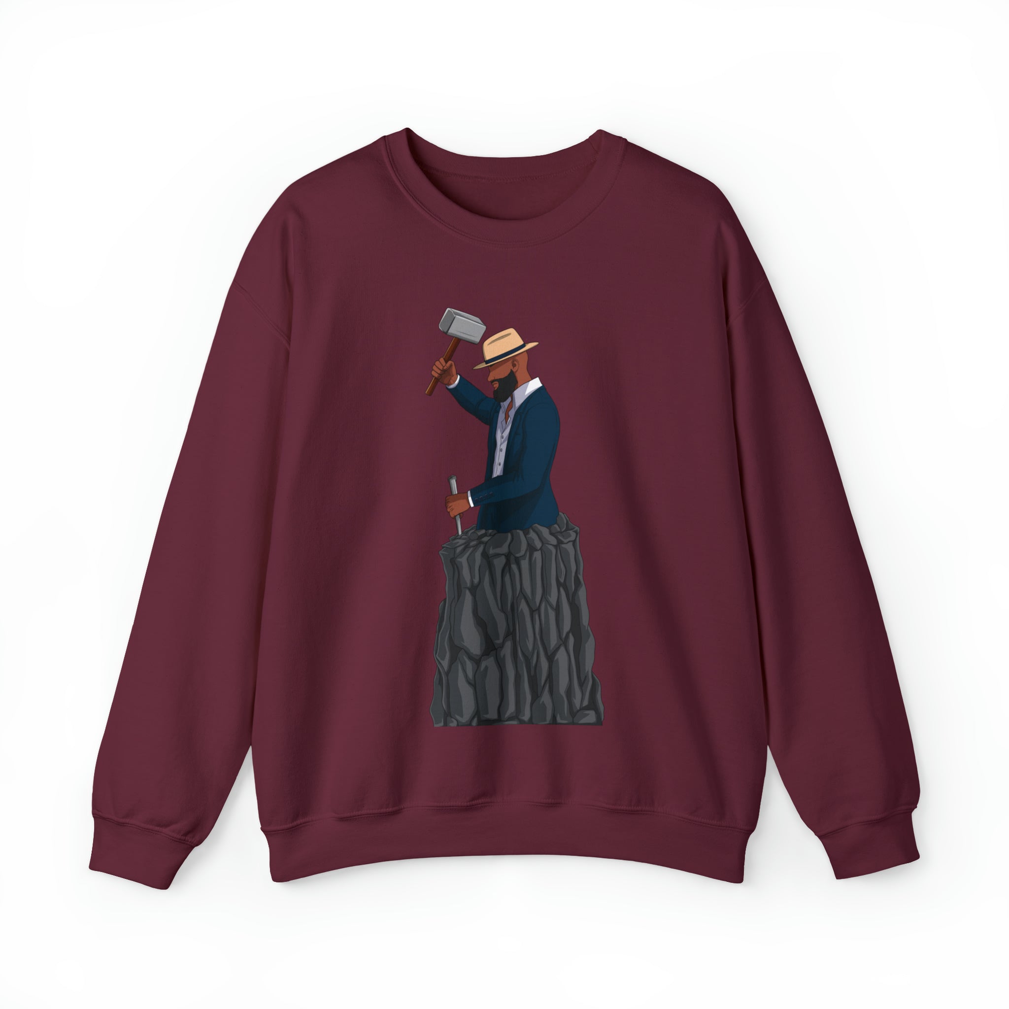 A person working hard to better his/herself - Self-Made Sweatshirt Heavy Blend™ Crewneck - Man #7 - Breakthrough Collection