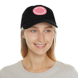 A person working hard to better his/herself - Self-Made Entrepreneur Hat with Leather Patch (Round) - Breakthrough Collection