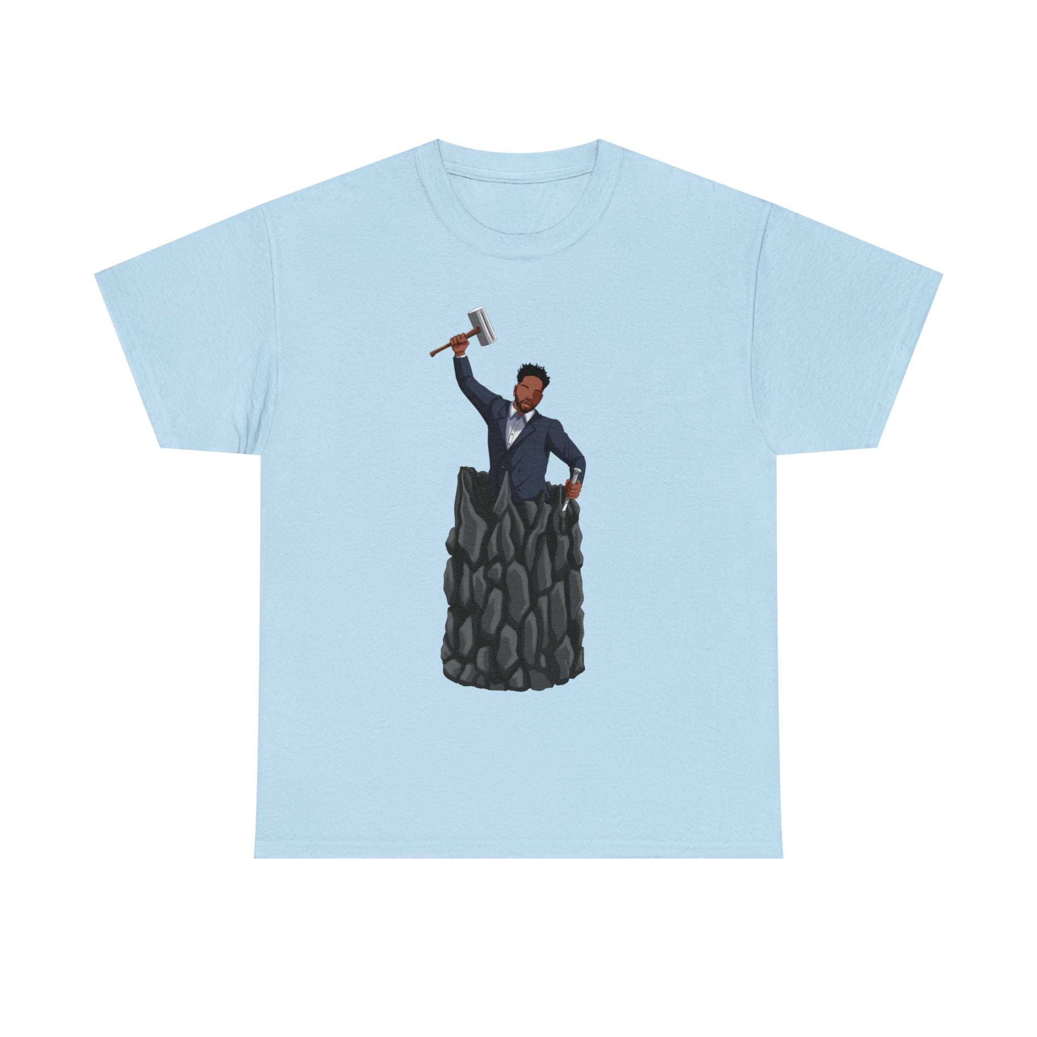A person working hard to better his/herself - Heavy Cotton Self-Made T-shirt - Self-Made Man #1 - Breakthrough Collection