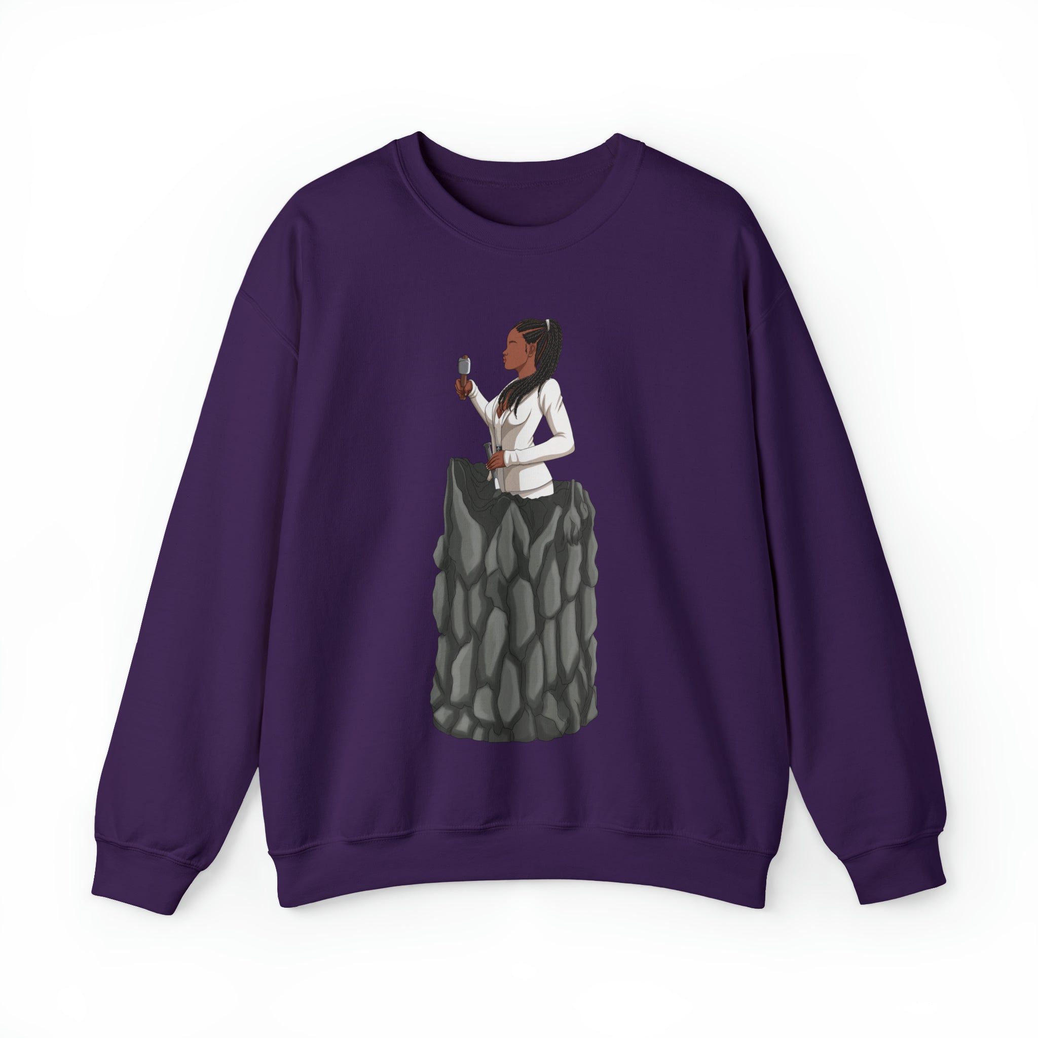 A person working hard to better his/herself - Self-Made Sweatshirt Heavy Blend™ Crewneck - woman #4 -Breakthrough Collection