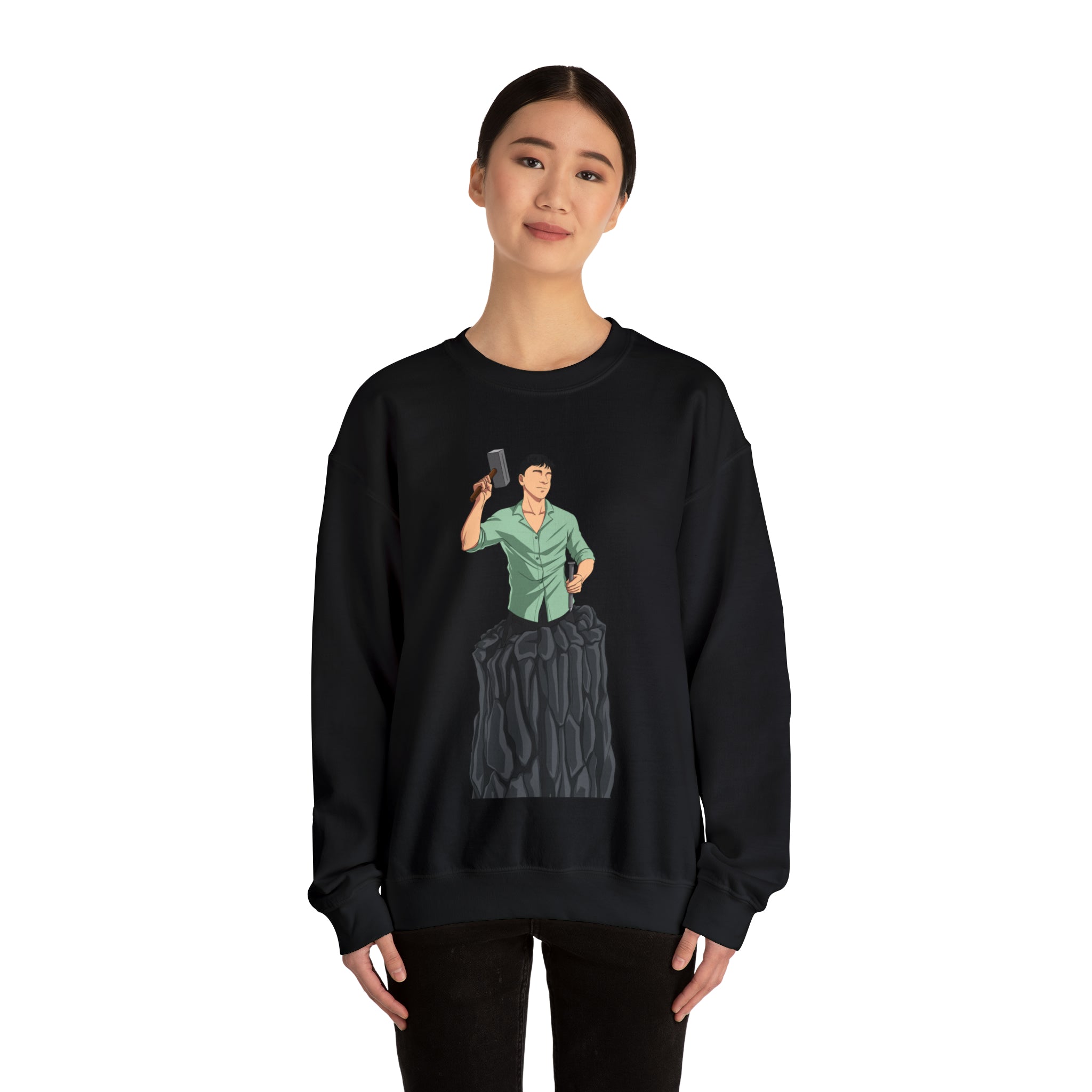 A person working hard to better his/herself - Heavy Blend™ Crewneck Sweatshirt - Man #15 - Breakthrough Collection