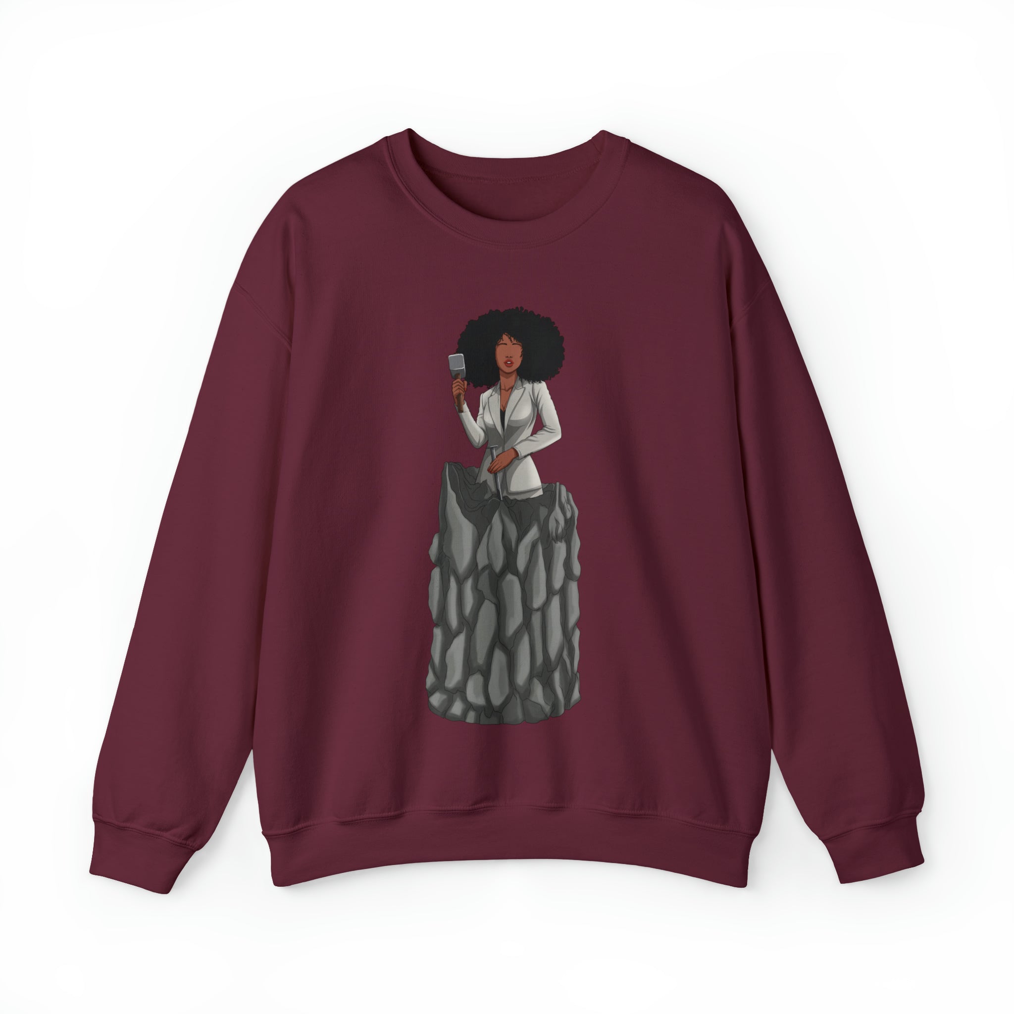 A person working hard to better his/herself - Self-Made Sweatshirt Heavy Blend™ Crewneck - woman #6 - Breakthrough Collection
