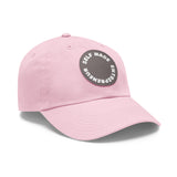 A person working hard to better his/herself - Self-Made Entrepreneur Hat with Leather Patch (Round) - Breakthrough Collection