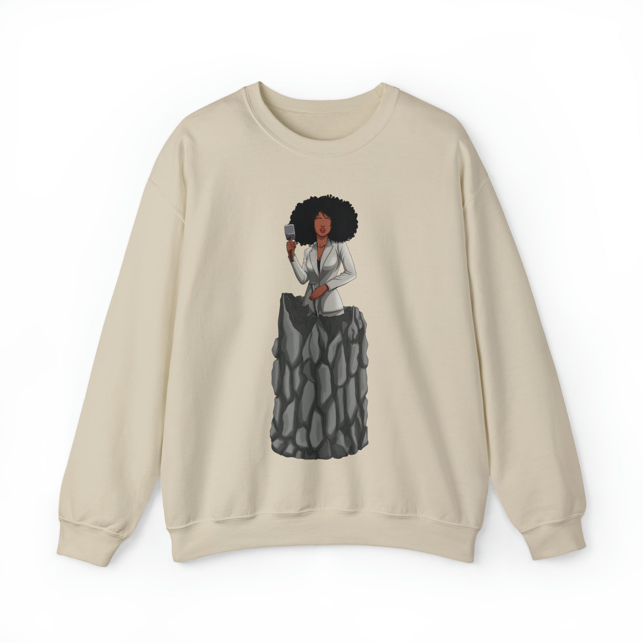 A person working hard to better his/herself - Self-Made Sweatshirt Heavy Blend™ Crewneck - woman #6 - Breakthrough Collection