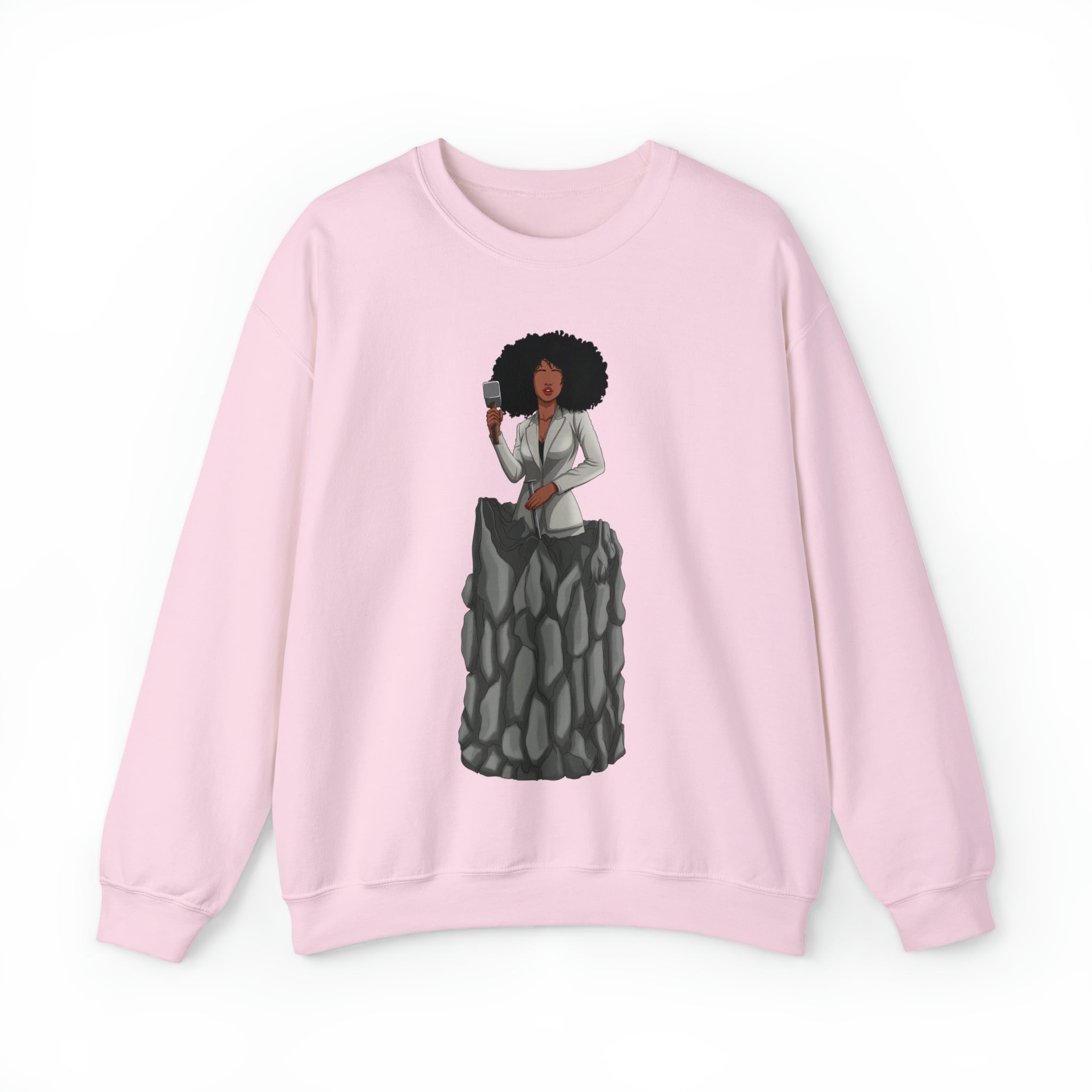 A person working hard to better his/herself - Self-Made Sweatshirt Heavy Blend™ Crewneck - woman #6 - Breakthrough Collection