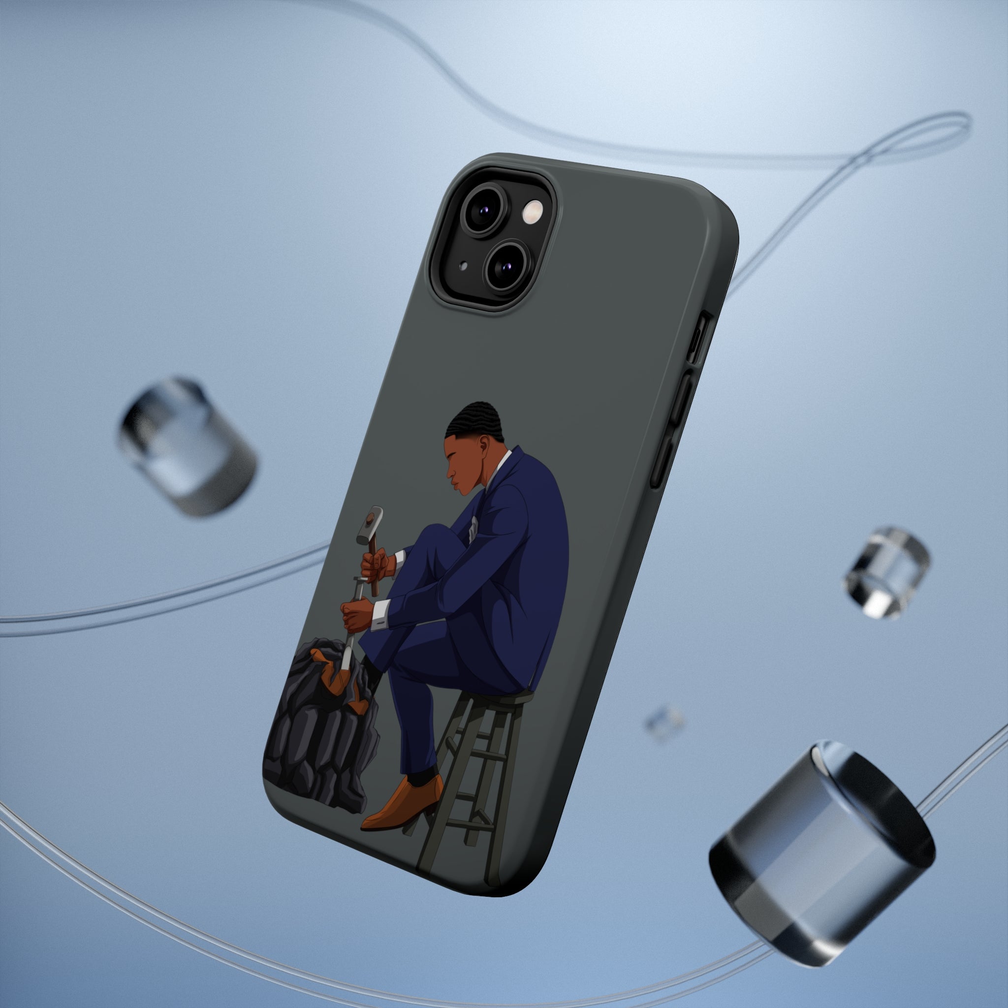 A person working hard to better his/herself - MagSafe Tough Case - Self-Made Man #11 - Breakthrough Collection