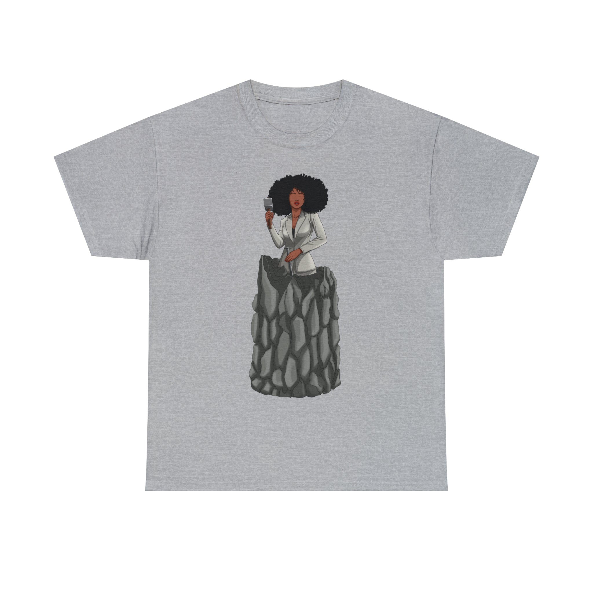 A person working hard to better his/herself - Heavy Cotton Self-Made T-shirt - self-made woman #6 - Breakthrough Collection