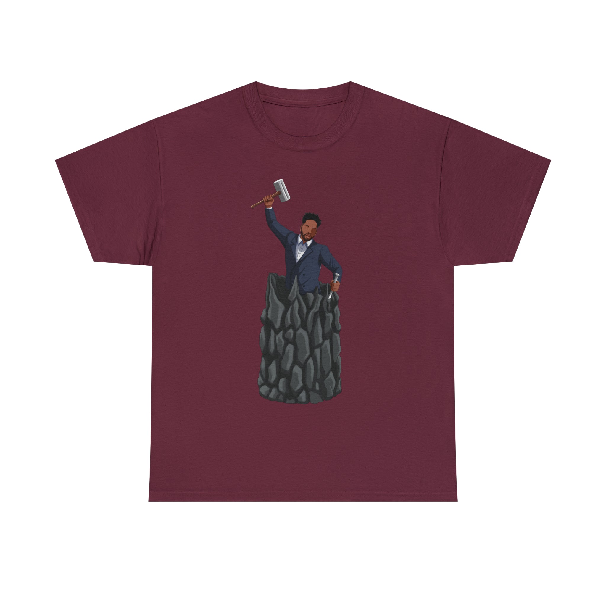 A person working hard to better his/herself - Heavy Cotton Self-Made T-shirt - Self-Made Man #1 - Breakthrough Collection