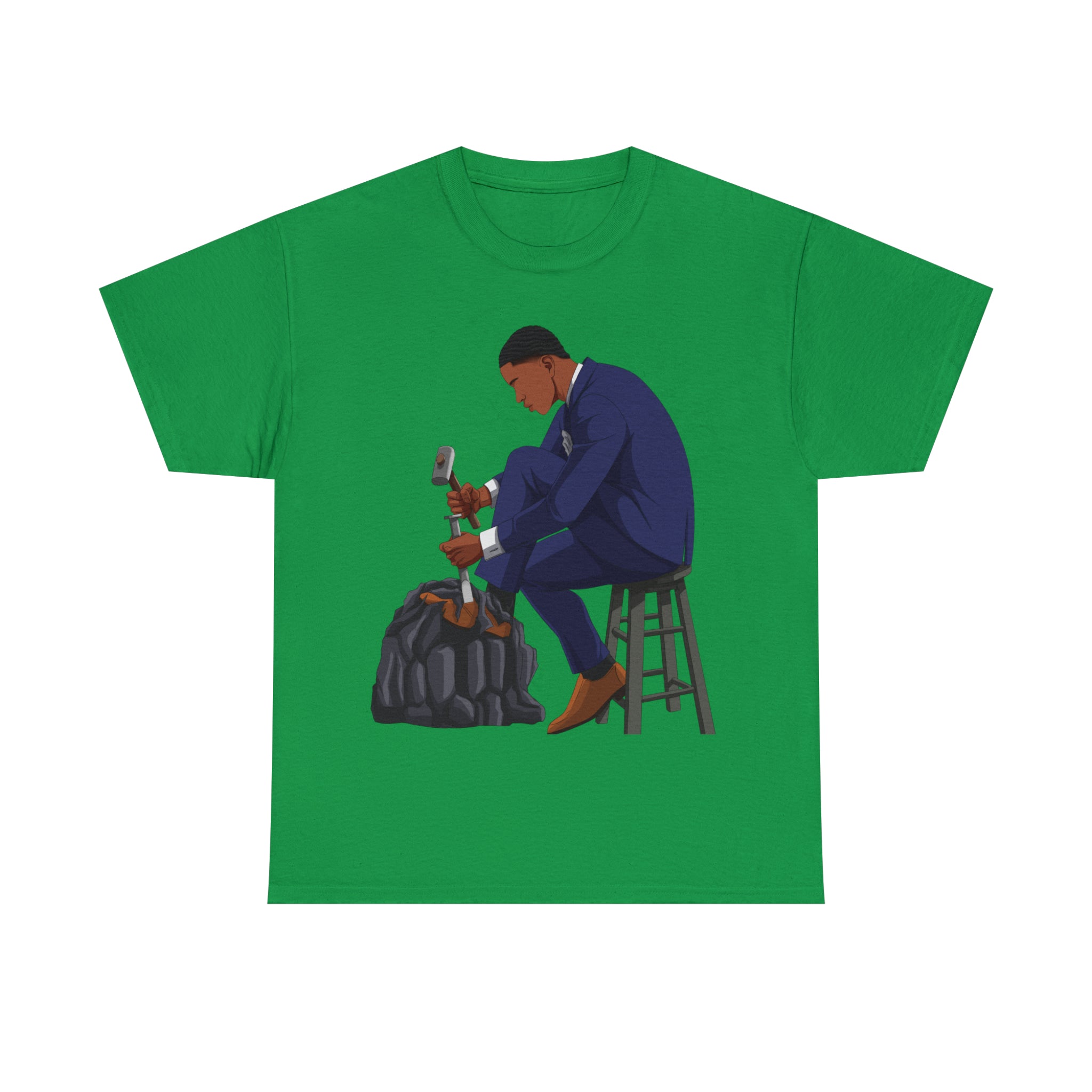 A person working hard to better his/herself - Heavy Cotton Self-Made T-shirt - Self-Made Man #11 - Breakthrough Collection