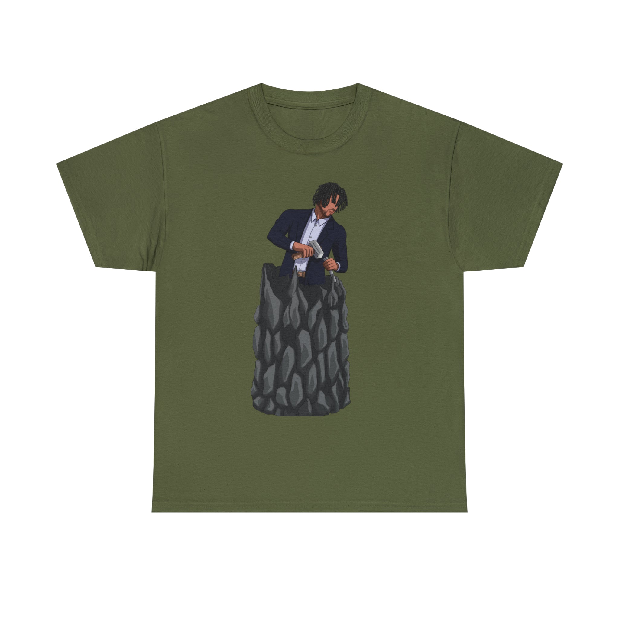 A person working hard to better his/herself - Heavy Cotton Self-Made T-shirt - Self-Made Man #4 - Breakthrough Collection