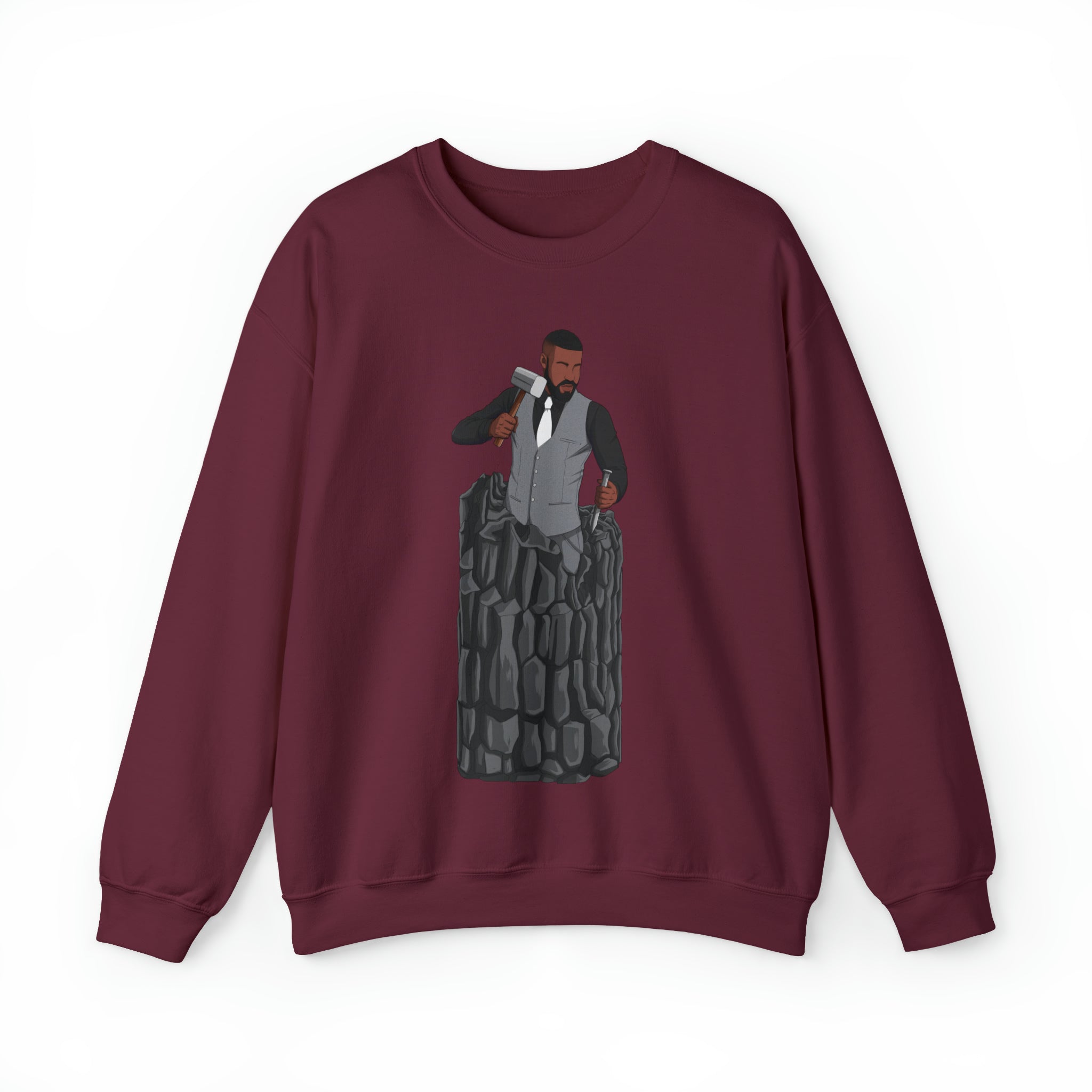 A person working hard to better his/herself - Self-Made Sweatshirt Heavy Blend™ Crewneck - Man #6 - Breakthrough Collection