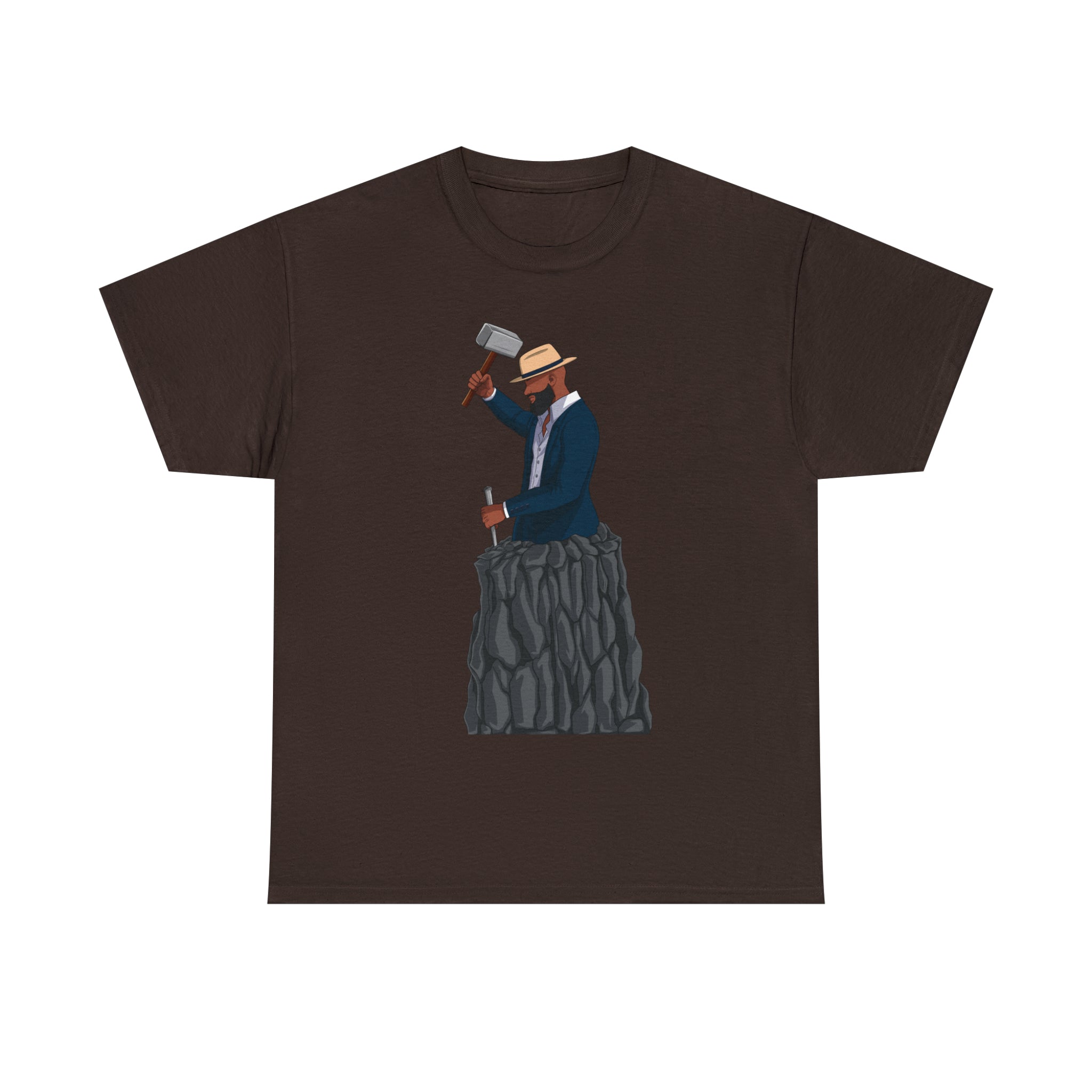 A person working hard to better his/herself - Heavy Cotton Self-Made T-shirt - Self-Made Man #7 - Breakthrough Collection