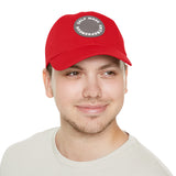 A person working hard to better his/herself - Self-Made Entrepreneur Hat with Leather Patch (Round) - Breakthrough Collection