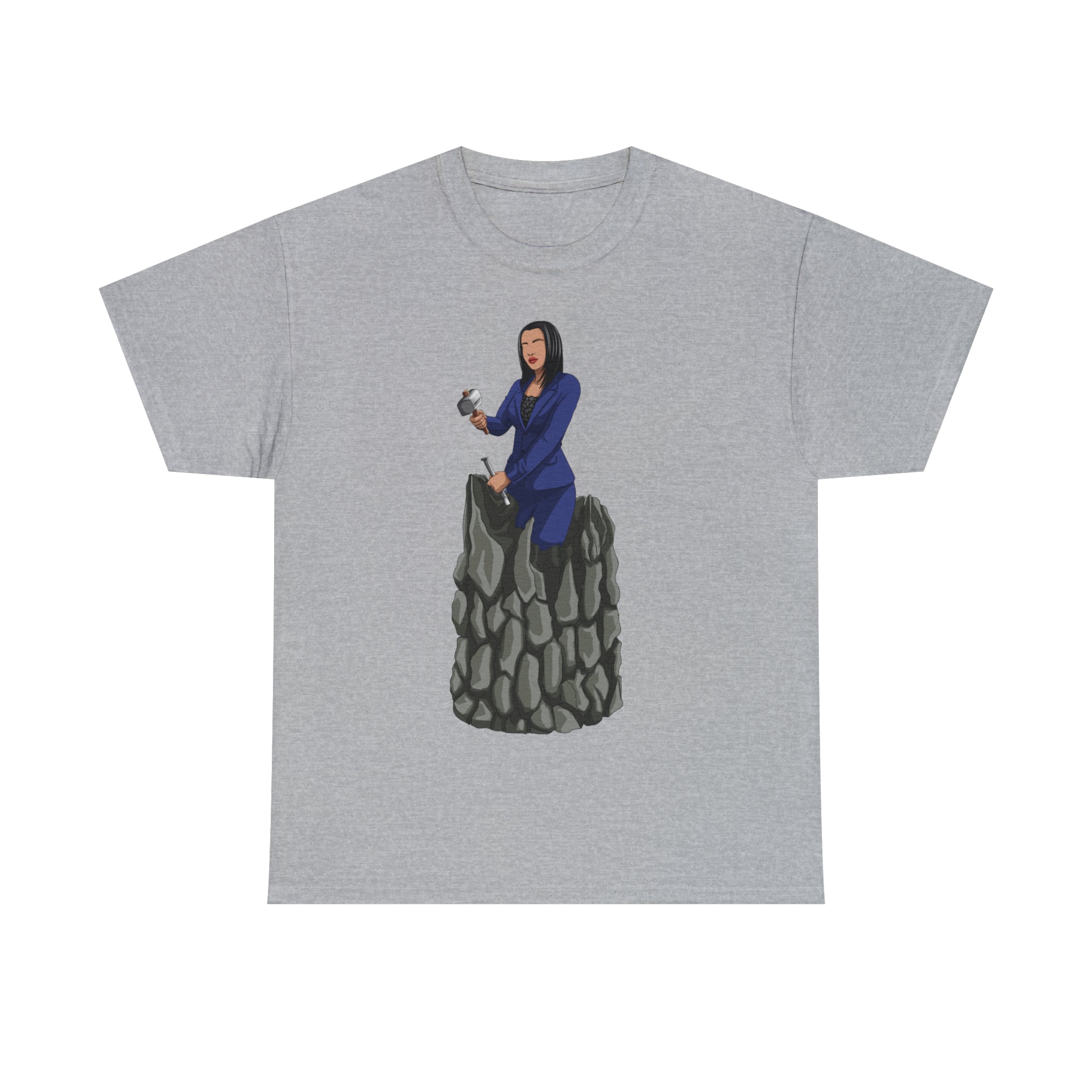 A person working hard to better his/herself - Heavy Cotton Self-Made T-shirt - self-made woman #2 - Breakthrough Collection