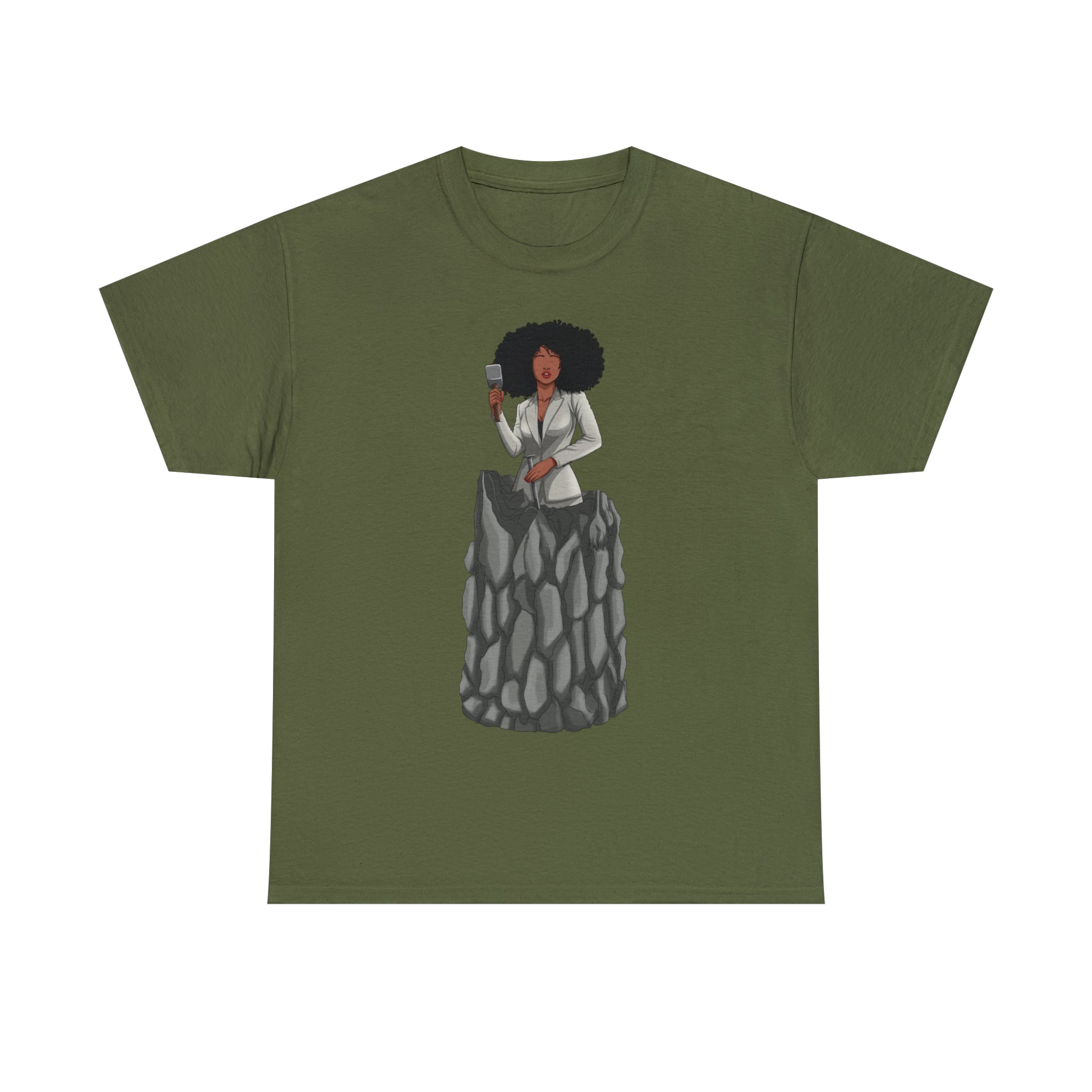 A person working hard to better his/herself - Heavy Cotton Self-Made T-shirt - self-made woman #6 - Breakthrough Collection