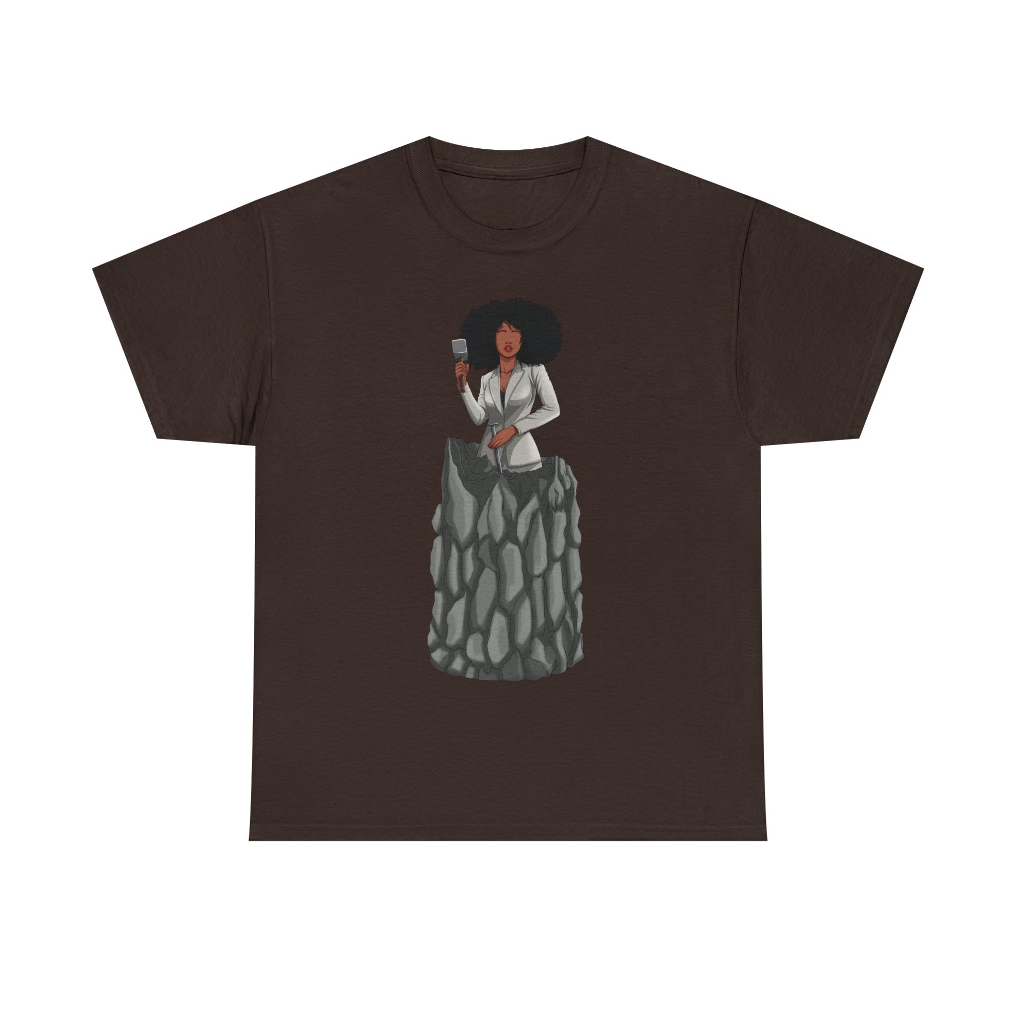 A person working hard to better his/herself - Heavy Cotton Self-Made T-shirt - self-made woman #6 - Breakthrough Collection