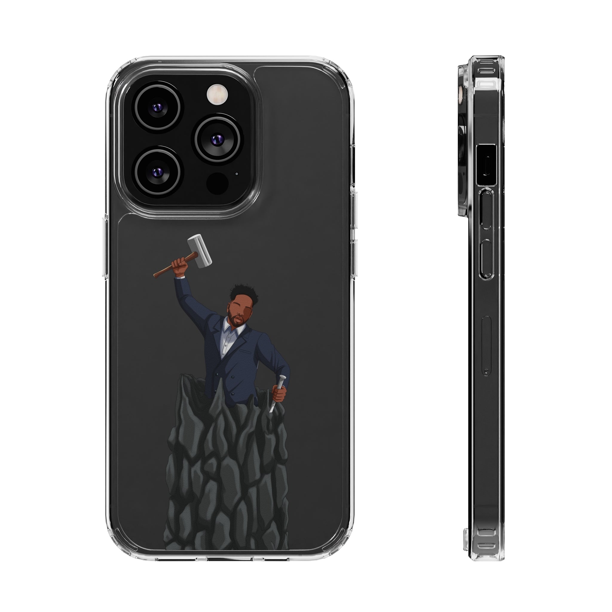 A person working hard to better his/herself - Clear Case - Self-Made Man #1 - Breakthrough Collection