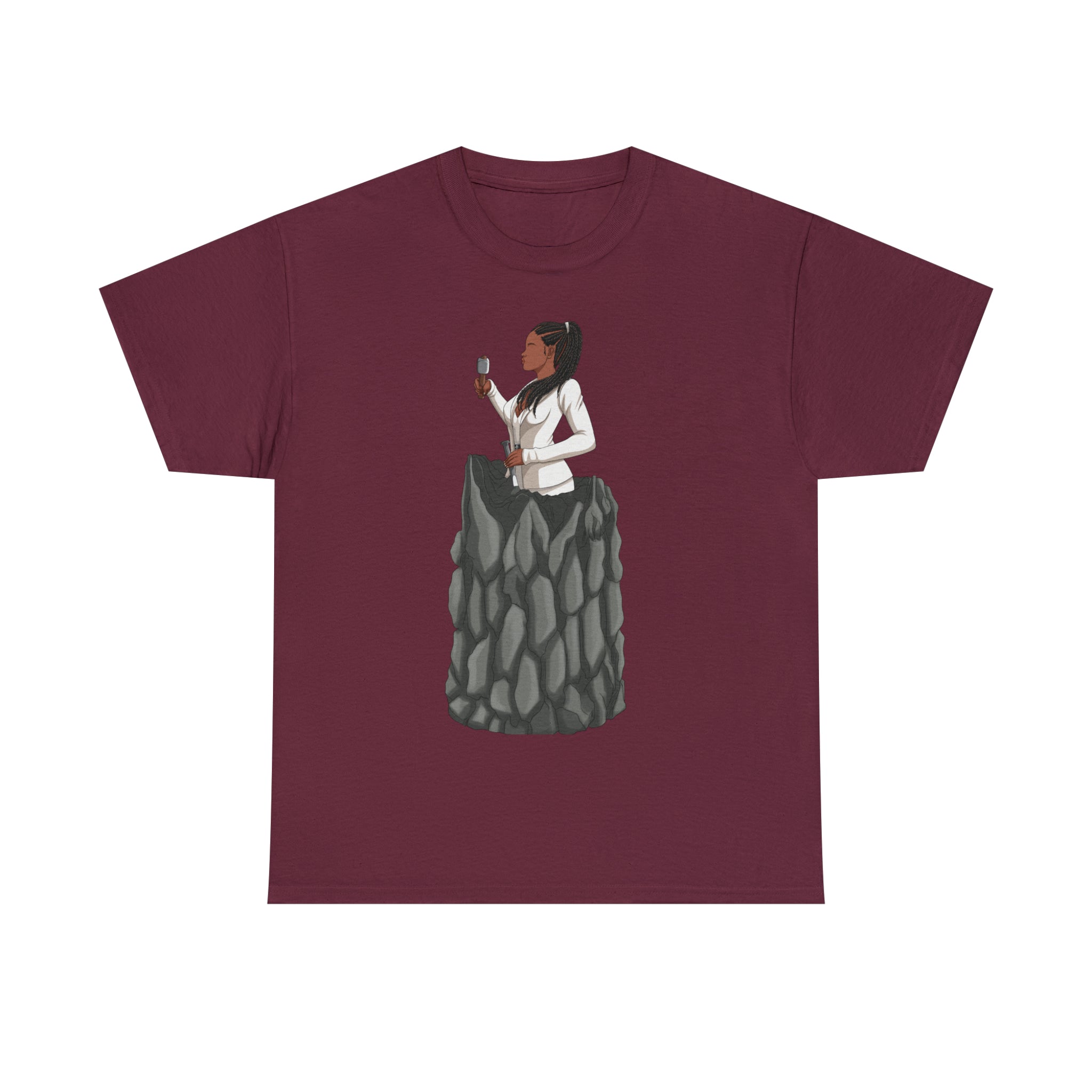 A person working hard to better his/herself - Heavy Cotton Self-Made T-shirt - self-made woman #4 - Breakthrough Collection