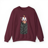 A person working hard to better his/herself - Self-Made Sweatshirt Heavy Blend™ Crewneck - woman #1 - Breakthrough Collection