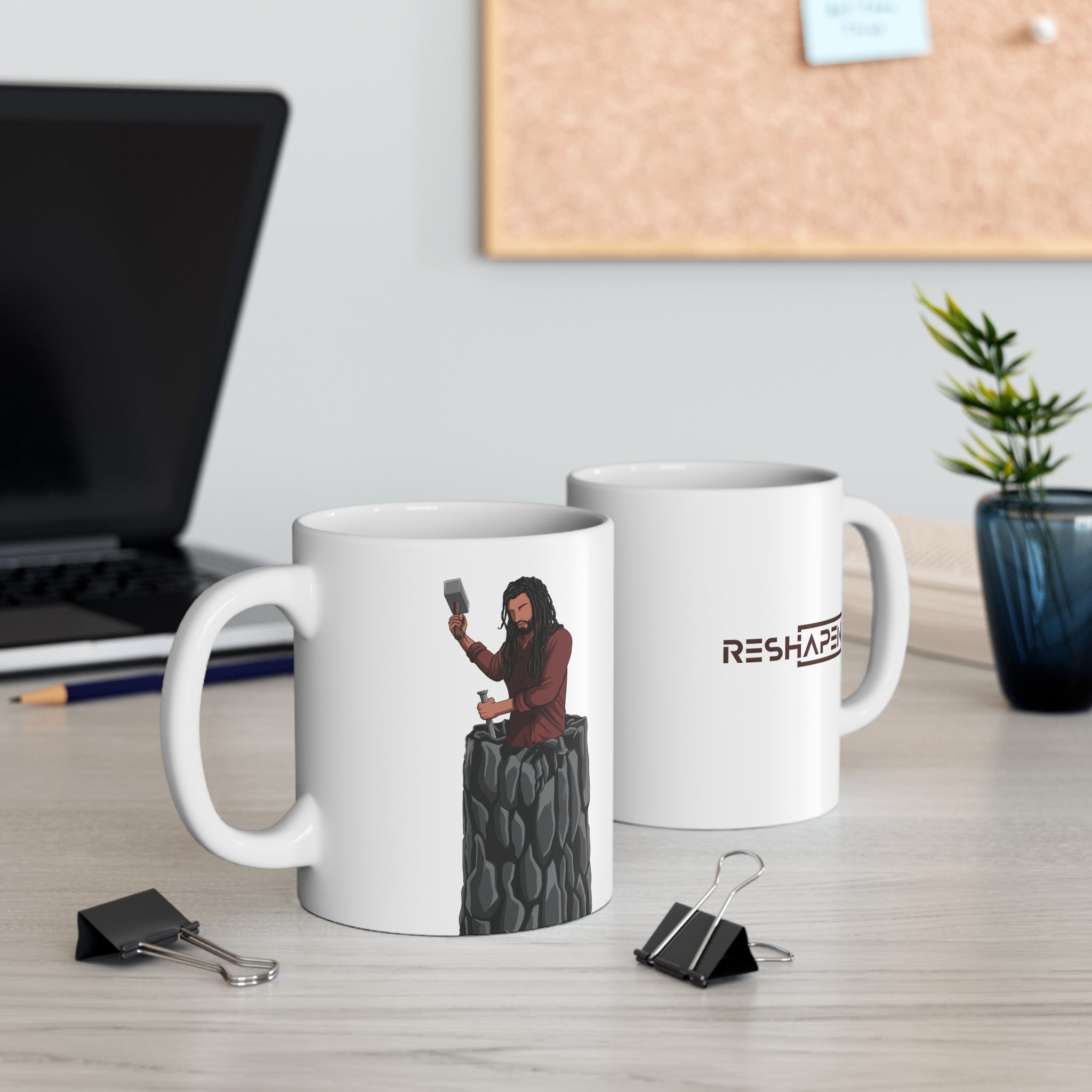 A person working hard to better his/herself - Ceramic Mug 11oz - Self-Made Man #2 - Breakthrough Collection