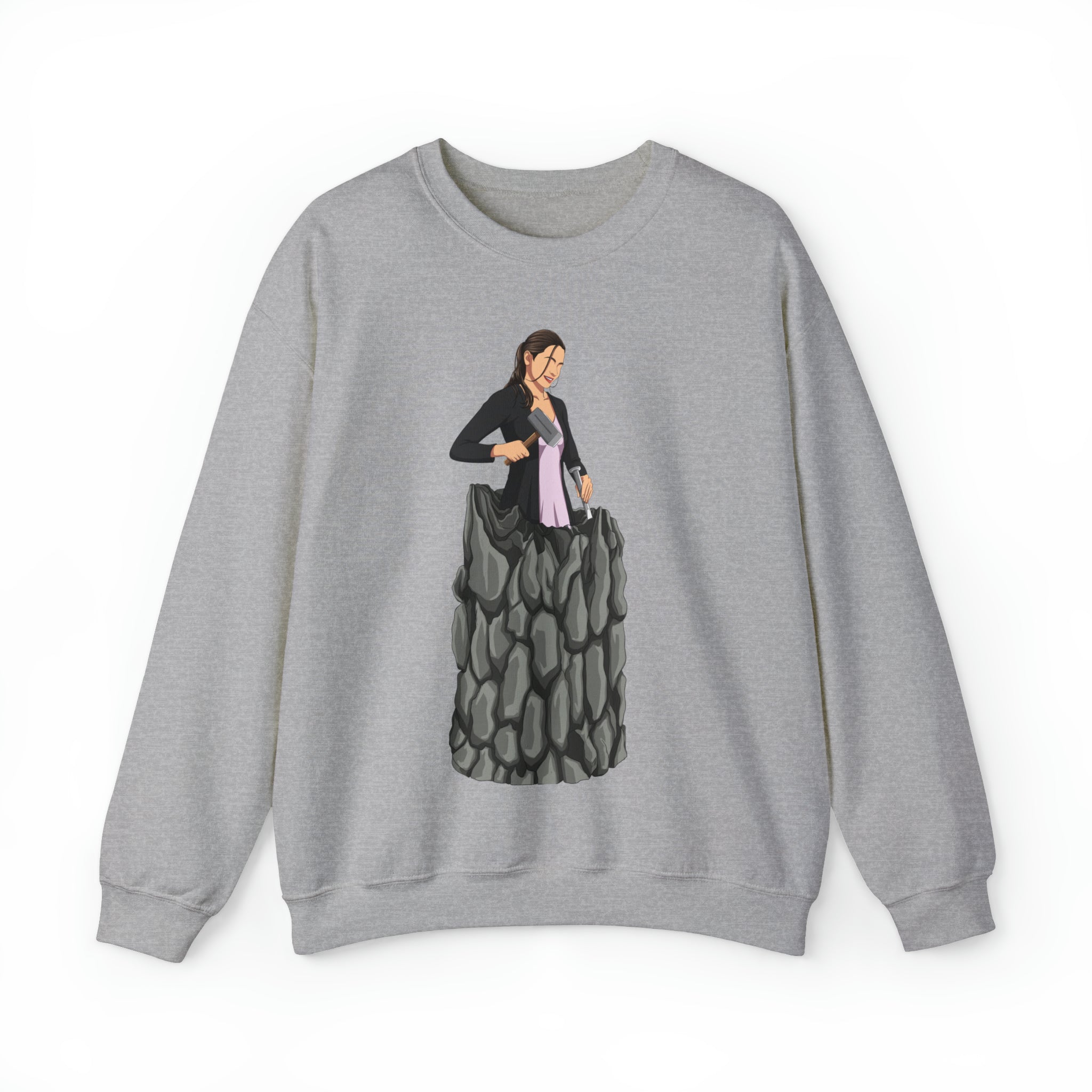 A person working hard to better his/herself - Self-Made Sweatshirt Heavy Blend™ Crewneck - woman #8 - Breakthrough Collection