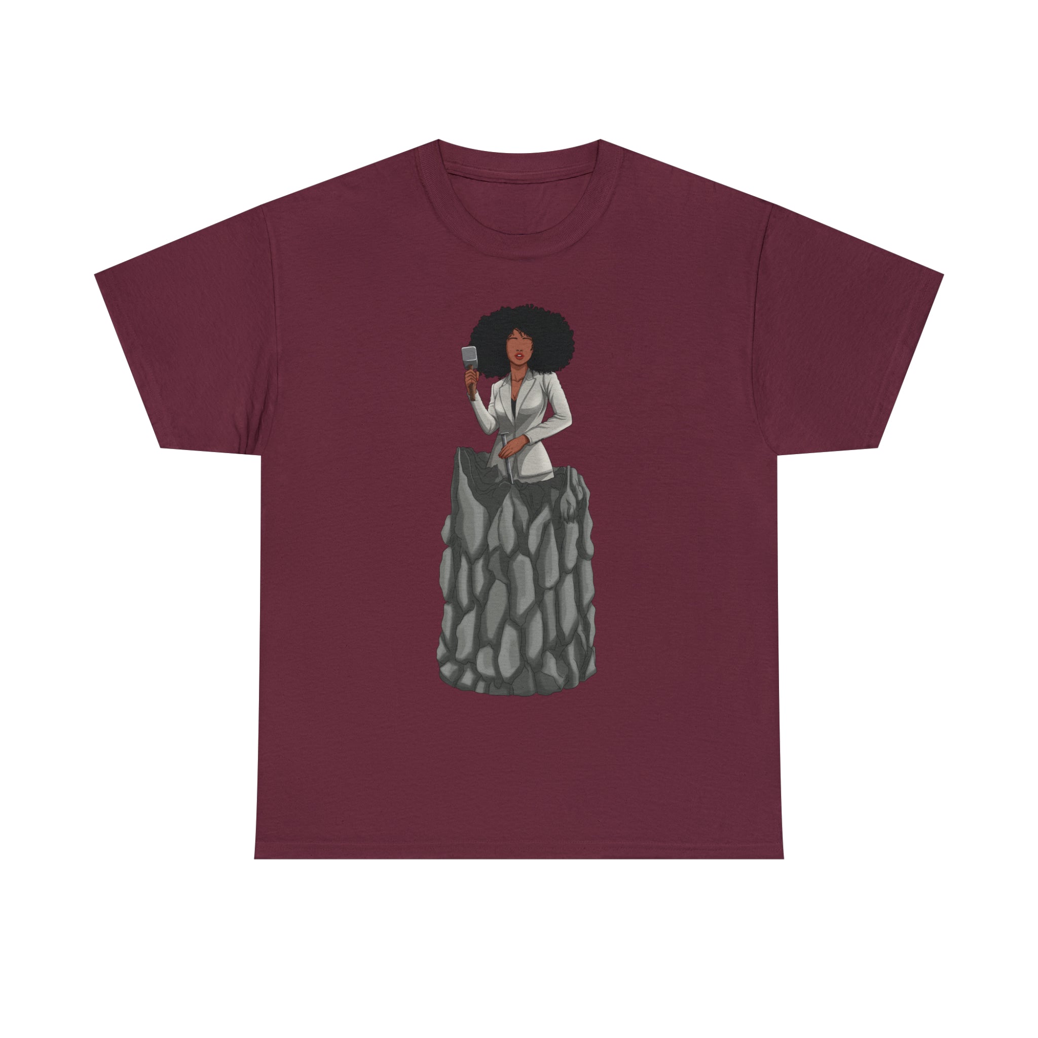 A person working hard to better his/herself - Heavy Cotton Self-Made T-shirt - self-made woman #6 - Breakthrough Collection