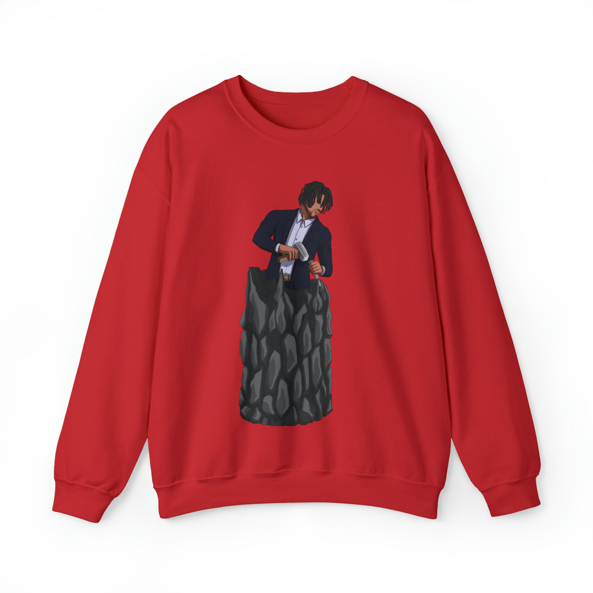 A person working hard to better his/herself - Self-Made Sweatshirt Heavy Blend™ Crewneck - Man #4 - Breakthrough Collection