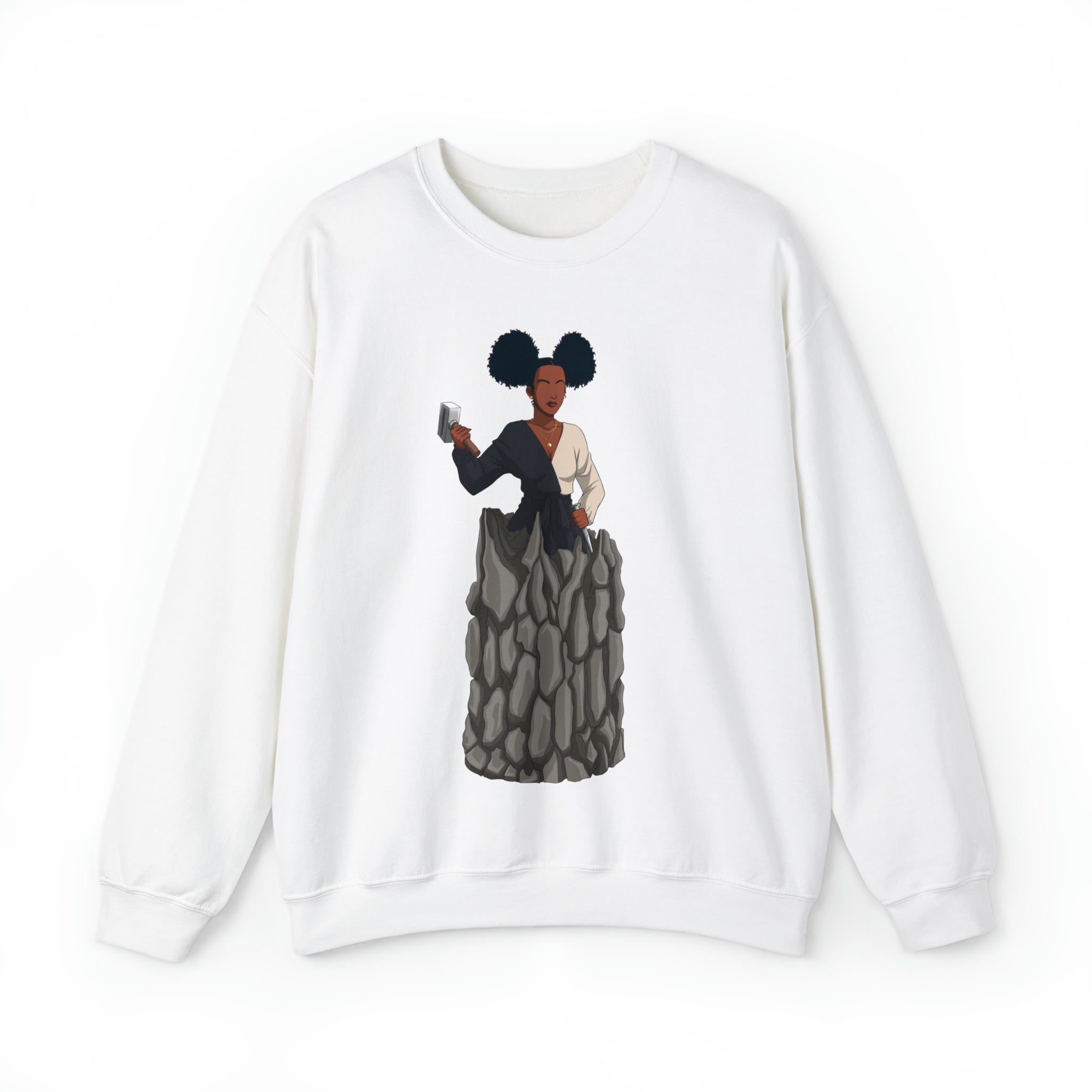 A person working hard to better his/herself - Self-Made Sweatshirt Heavy Blend™ Crewneck - woman #10 - Breakthrough Collection