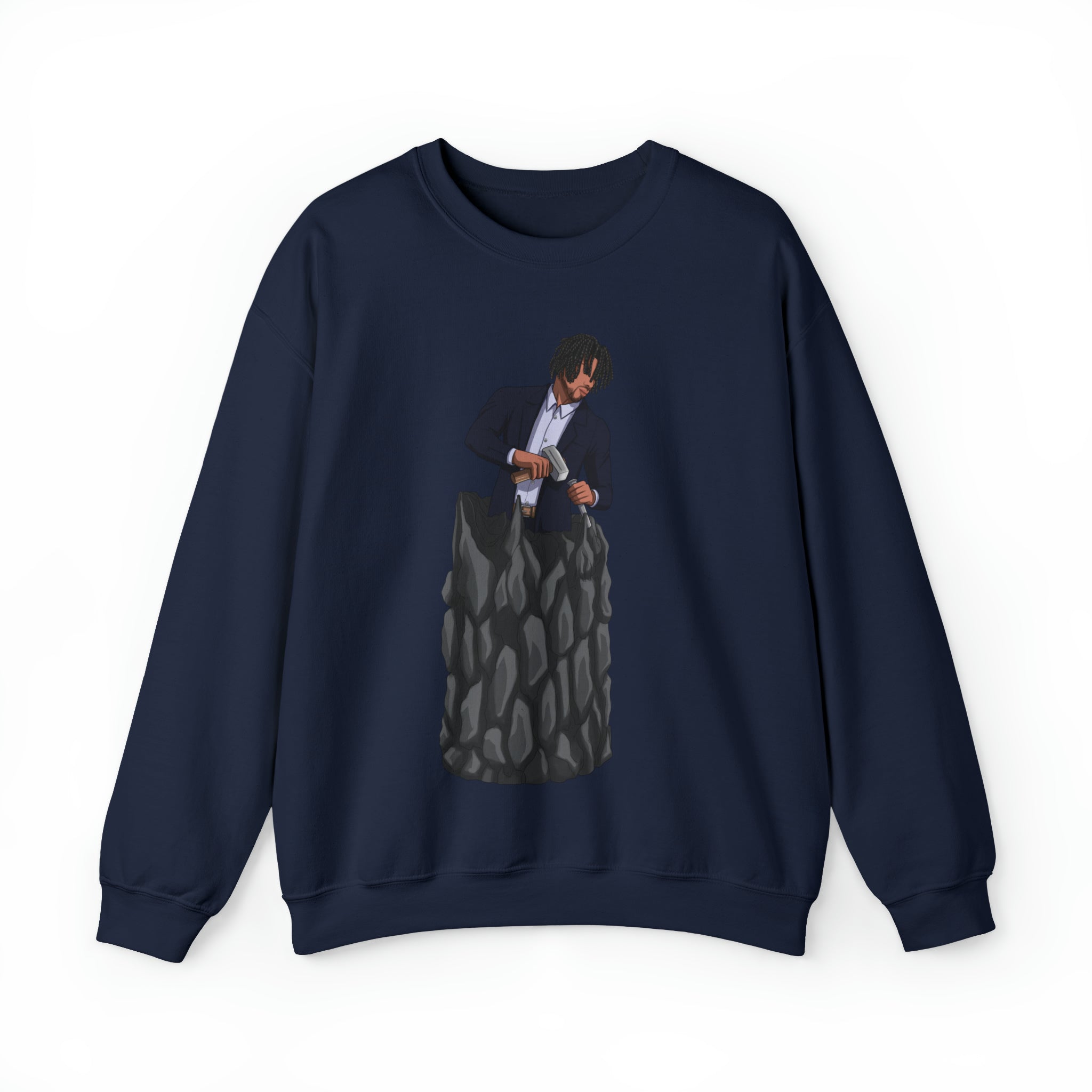 A person working hard to better his/herself - Self-Made Sweatshirt Heavy Blend™ Crewneck - Man #4 - Breakthrough Collection