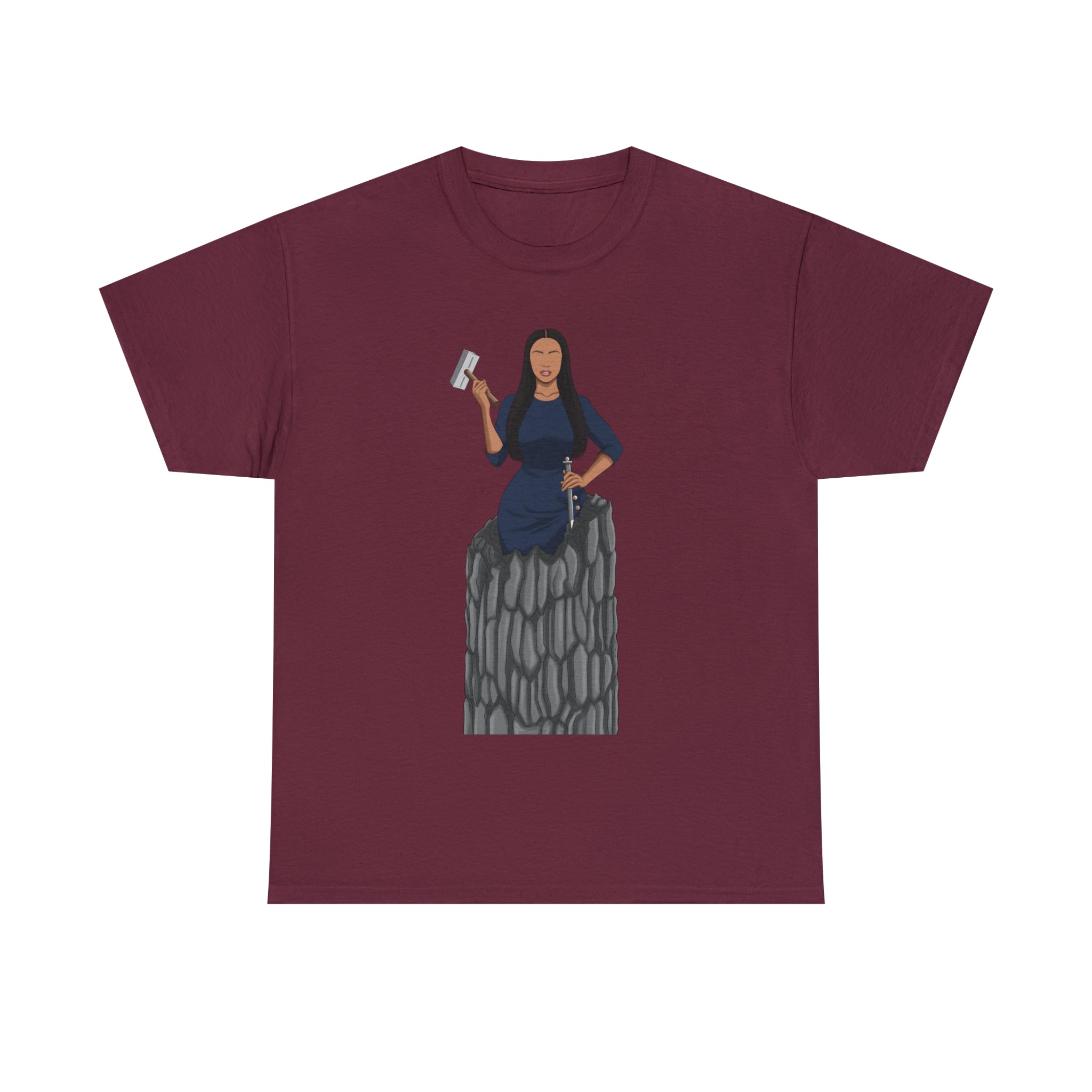 A person working hard to better his/herself - Heavy Cotton Self-Made T-shirt - self-made woman #9 - Breakthrough Collection