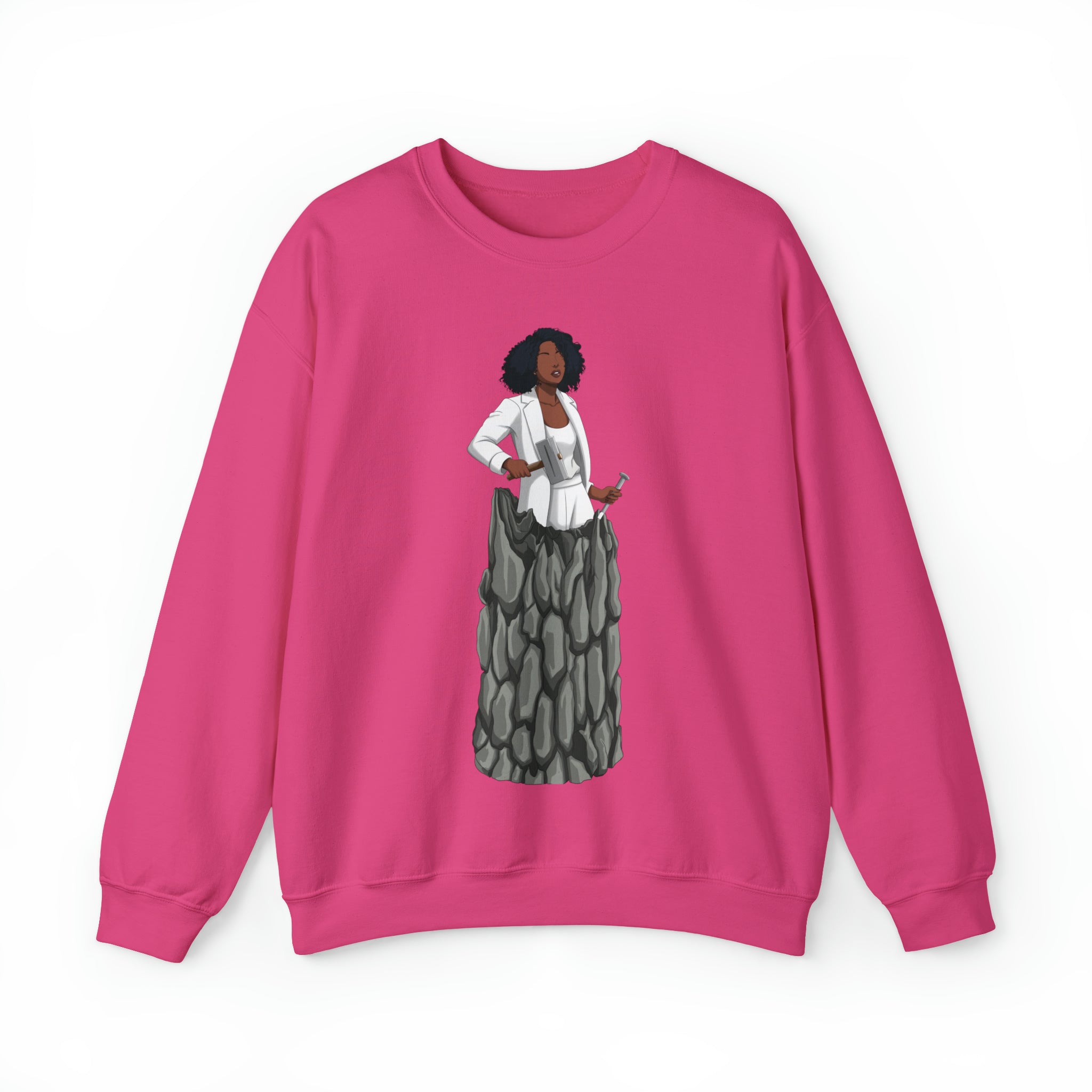 A person working hard to better his/herself - Self-Made Sweatshirt Heavy Blend™ Crewneck - woman #12 - Breakthrough Collection