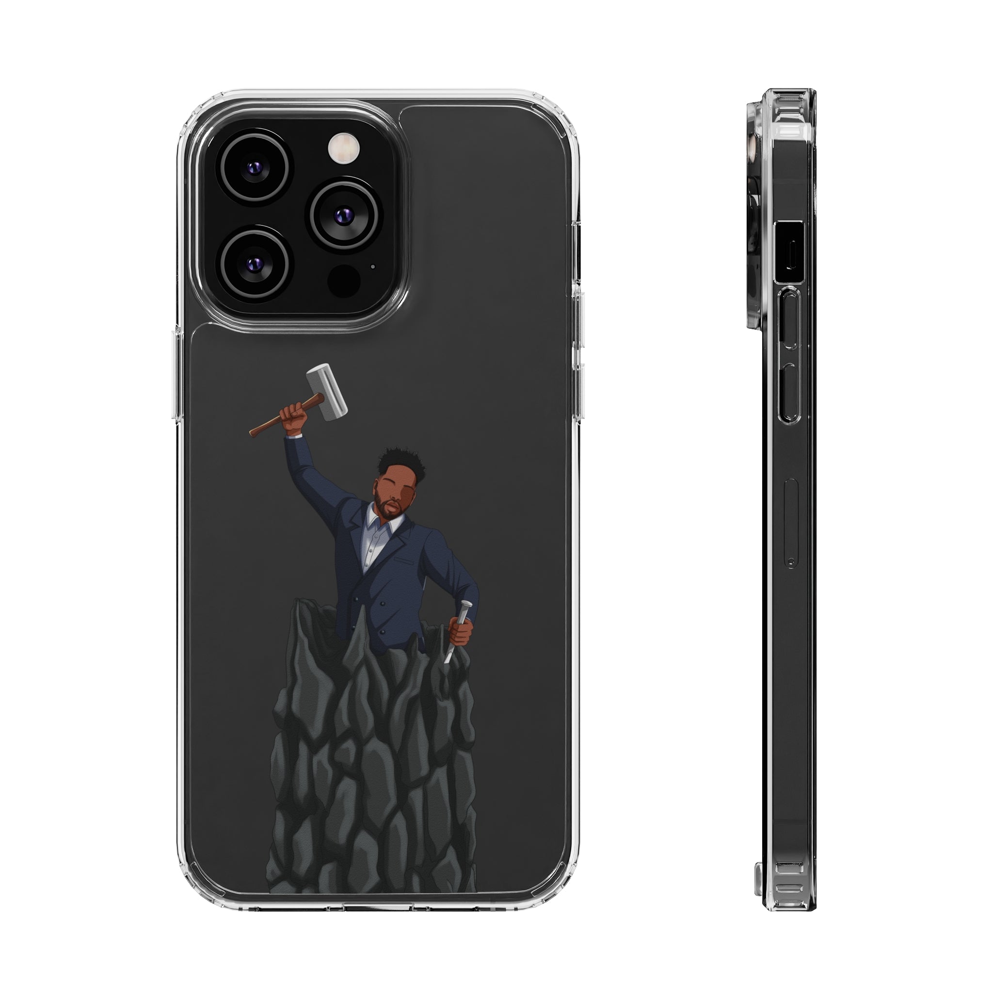 A person working hard to better his/herself - Clear Case - Self-Made Man #1 - Breakthrough Collection
