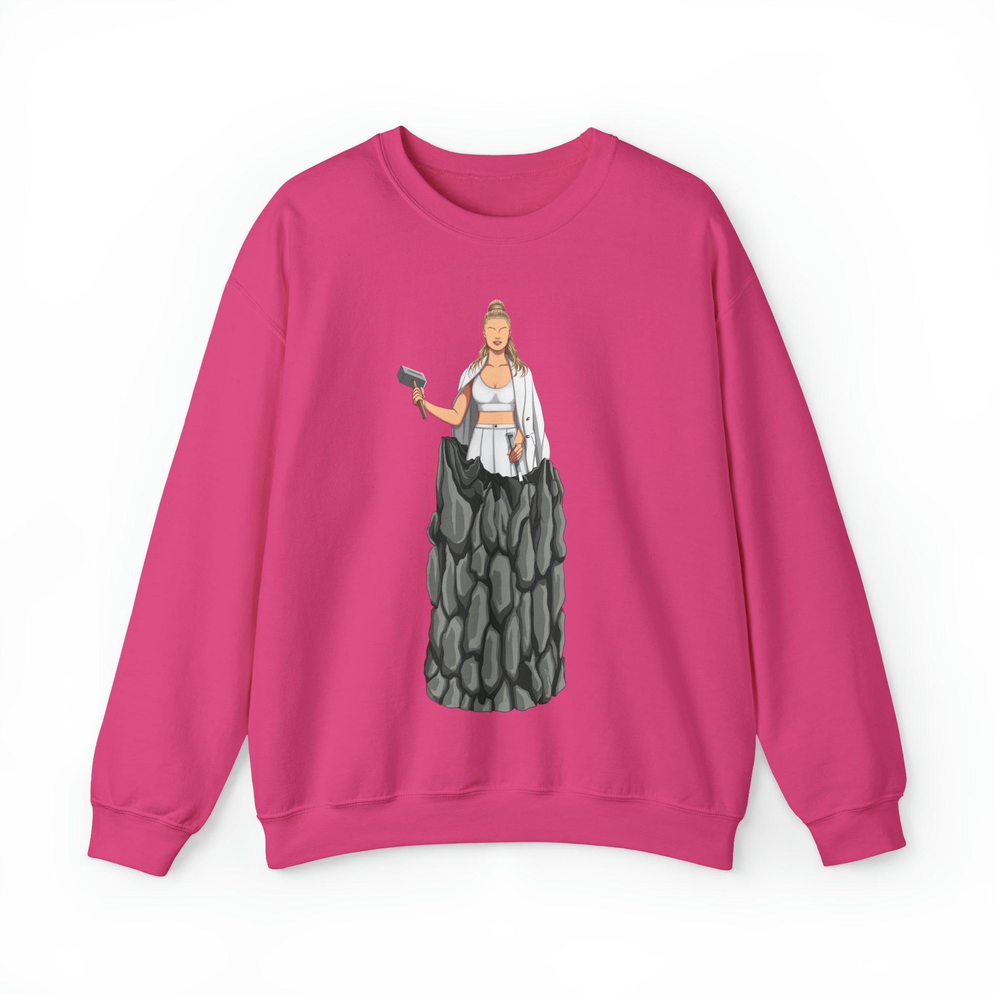A person working hard to better his/herself - Self-Made Sweatshirt Heavy Blend™ Crewneck - woman #11 - Breakthrough Collection