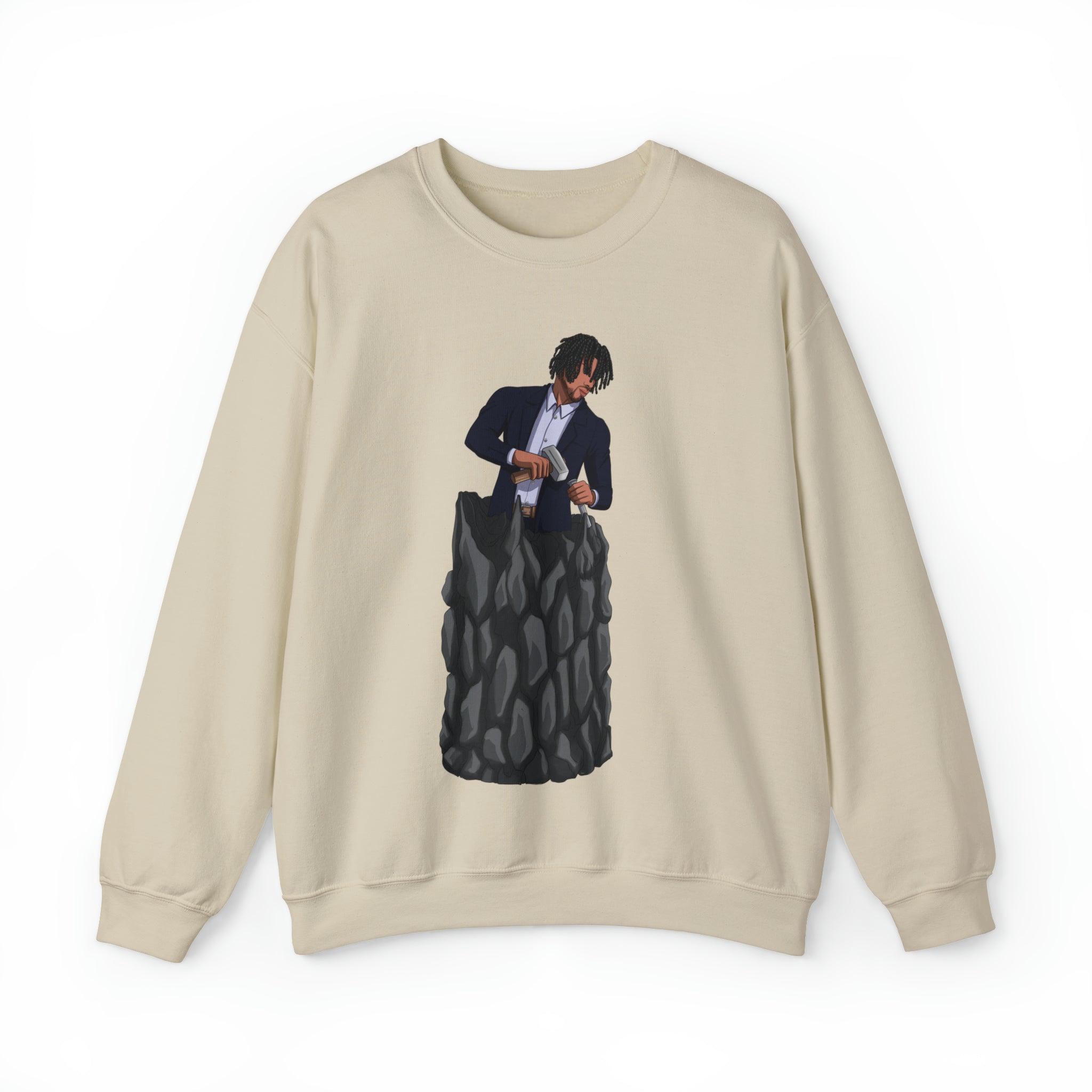 A person working hard to better his/herself - Self-Made Sweatshirt Heavy Blend™ Crewneck - Man #4 - Breakthrough Collection