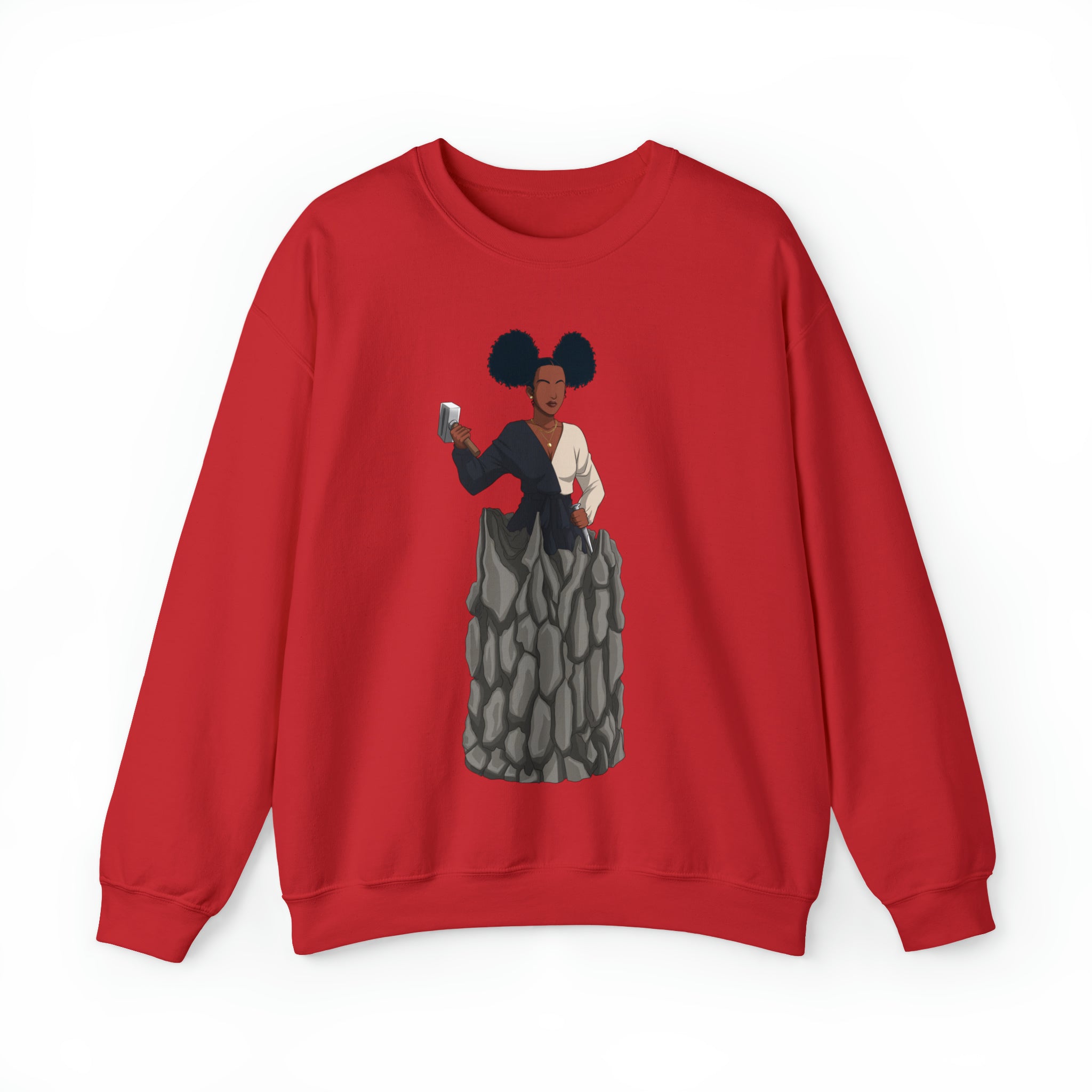 A person working hard to better his/herself - Self-Made Sweatshirt Heavy Blend™ Crewneck - woman #10 - Breakthrough Collection