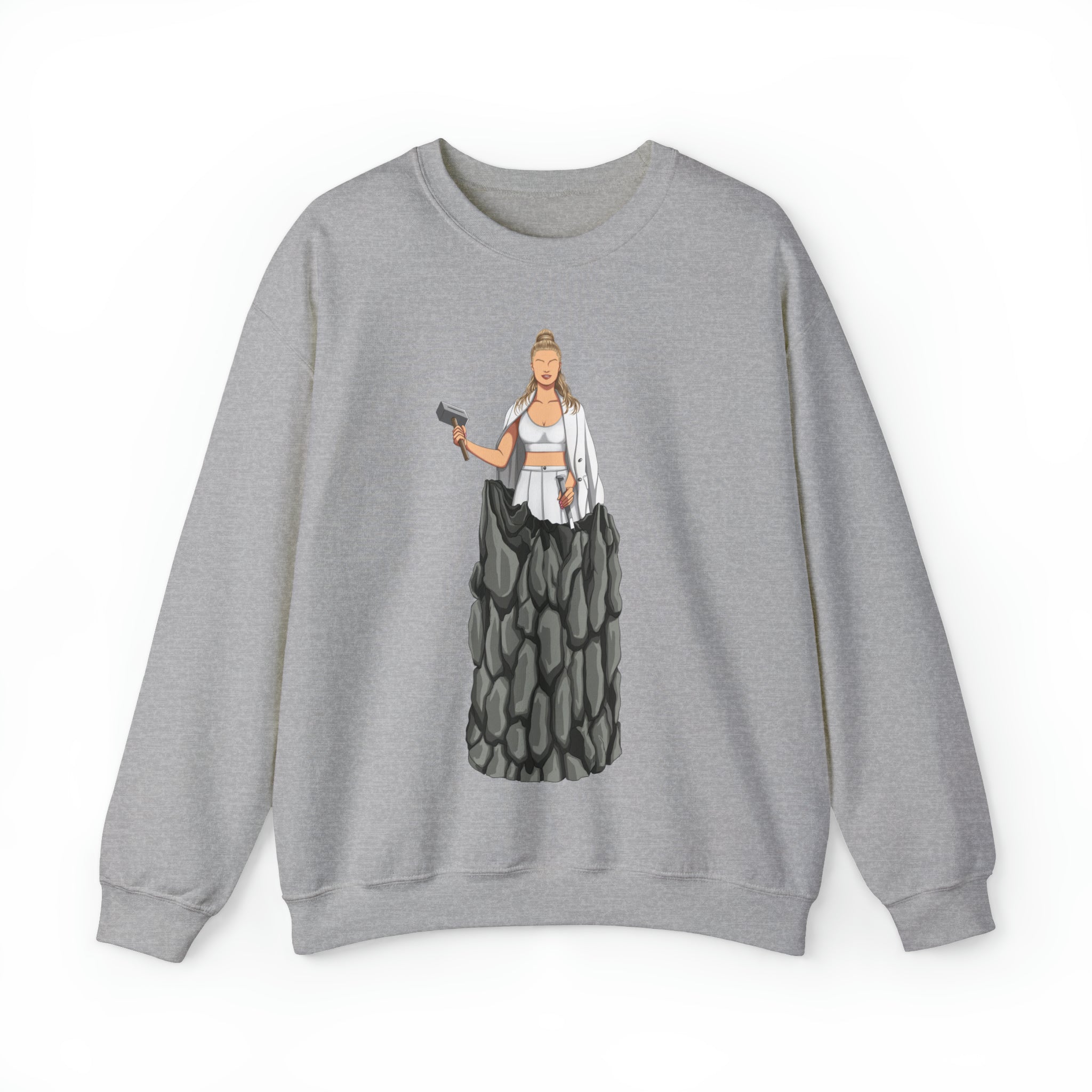 A person working hard to better his/herself - Self-Made Sweatshirt Heavy Blend™ Crewneck - woman #11 - Breakthrough Collection