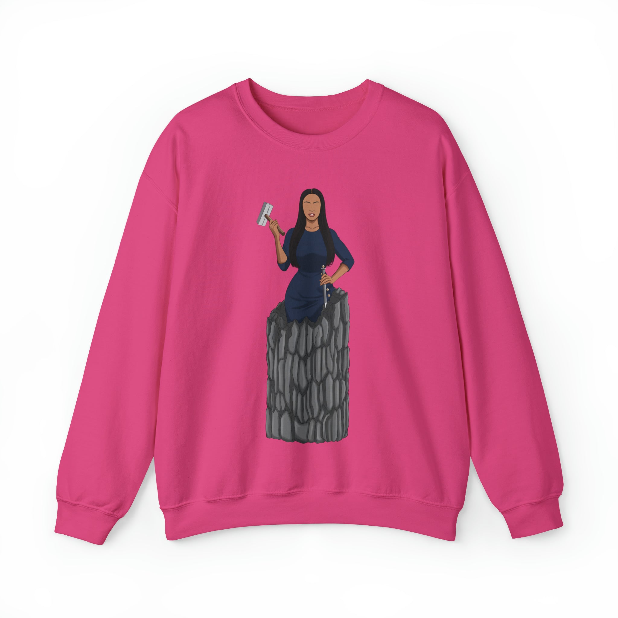 A person working hard to better his/herself - Self-Made Sweatshirt Heavy Blend™ Crewneck - woman #9 - Breakthrough Collection