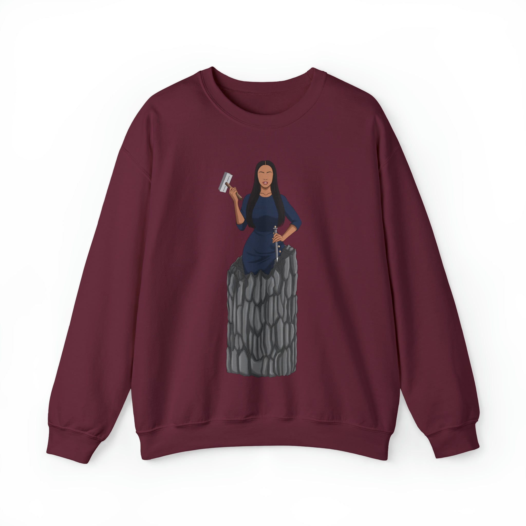 A person working hard to better his/herself - Self-Made Sweatshirt Heavy Blend™ Crewneck - woman #9 - Breakthrough Collection