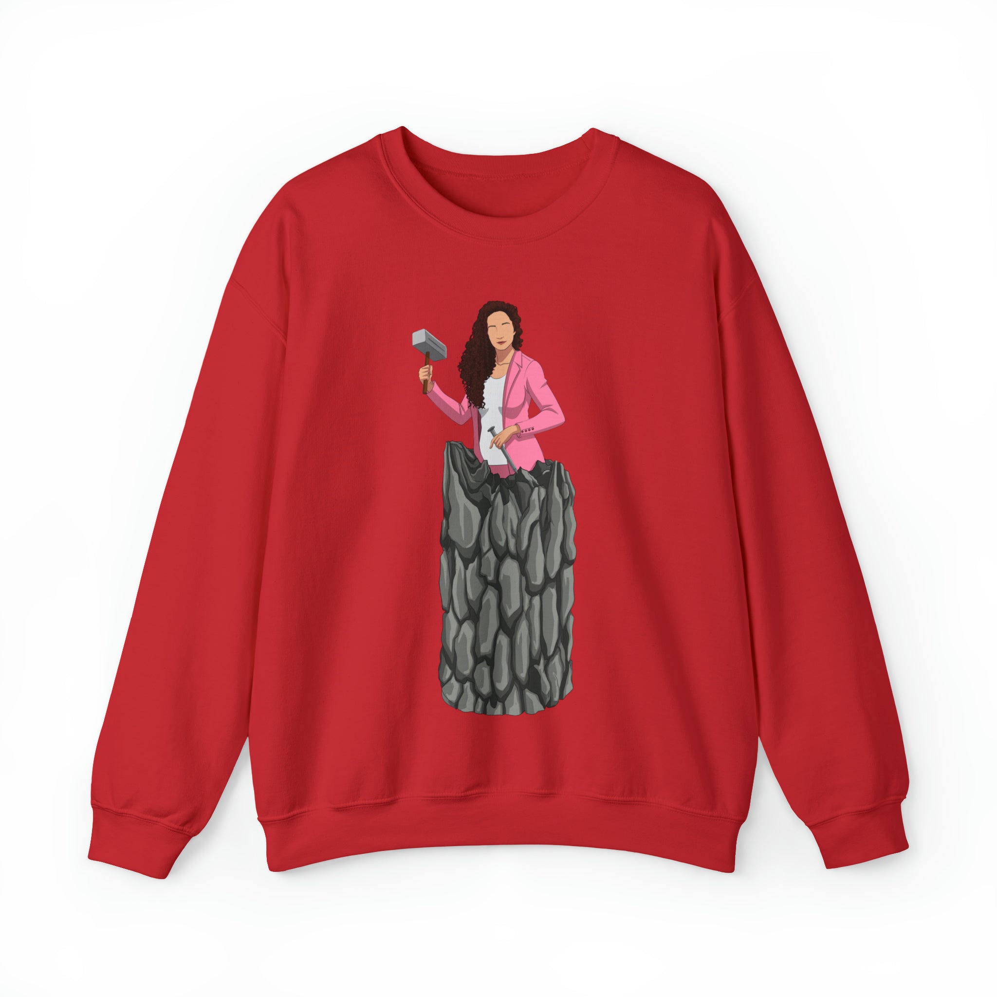 A person working hard to better his/herself - Self-Made Sweatshirt Heavy Blend™ Crewneck - woman #13 - Breakthrough Collection