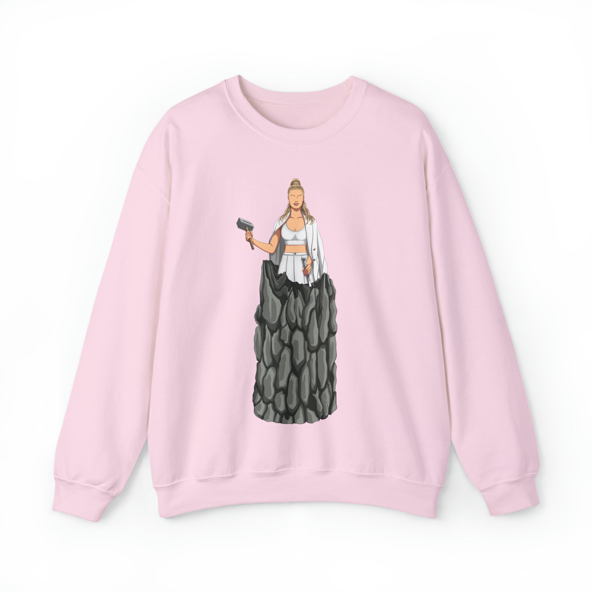 A person working hard to better his/herself - Self-Made Sweatshirt Heavy Blend™ Crewneck - woman #11 - Breakthrough Collection