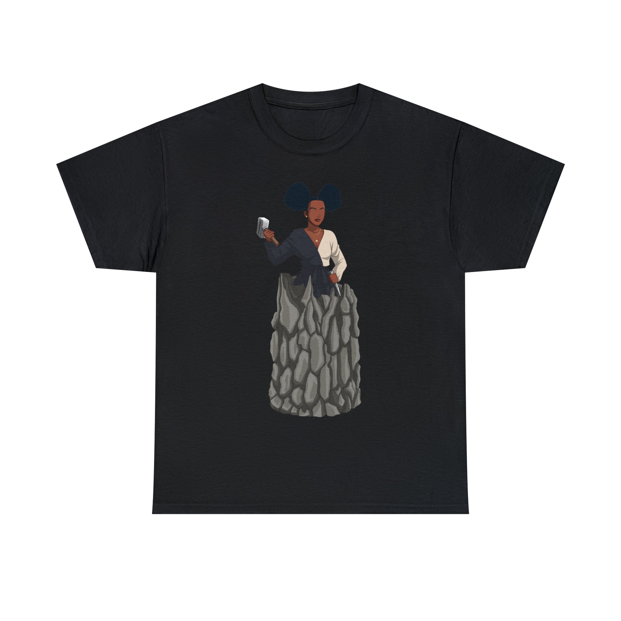 A person working hard to better his/herself - Heavy Cotton Self-Made T-shirt - self-made woman #10 - Breakthrough Collection